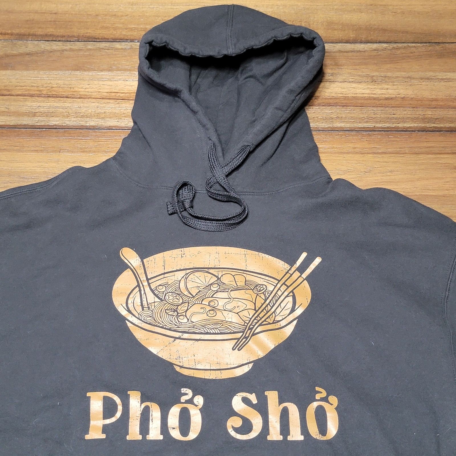 Tultex Tultex Unisex LS Black Pullover Hoodie "Pho Sho" -Size Large Size US L / EU 52-54 / 3 - 2 Thumbnail