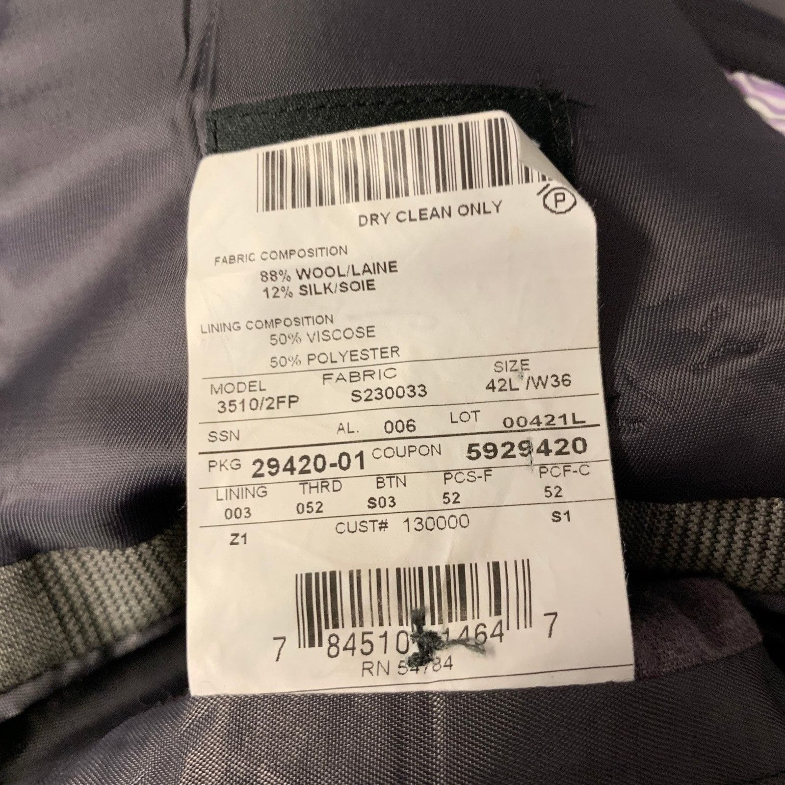 Ermenegildo Zegna ERMENEGILDO ZEGNA Size 42 Grey Glenn Plaid Wool Blend Suit Size 42L - 8 Thumbnail