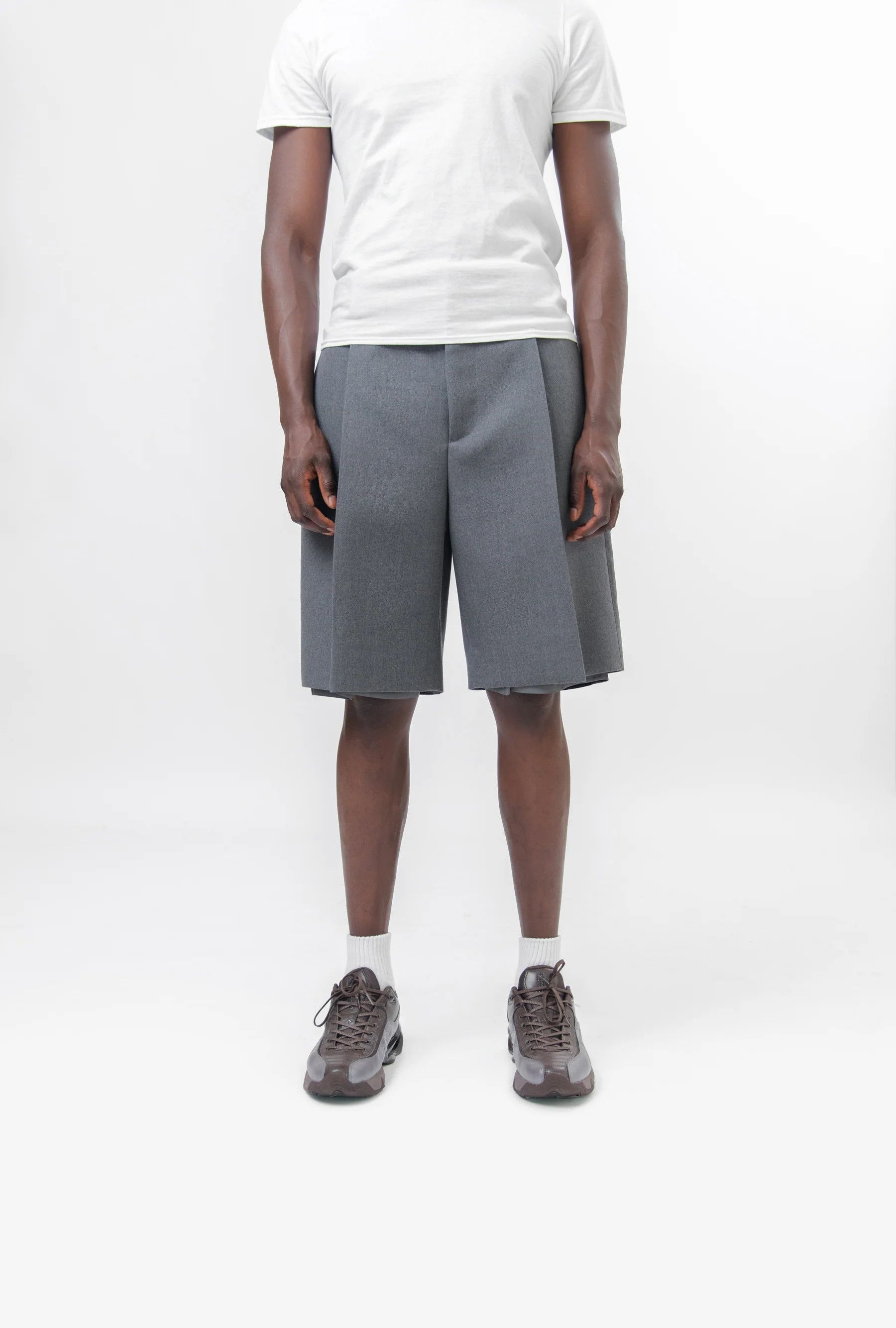 Jil Sander o1y1124 Double Face Fine wool Shorts in Grey Size US 34 / EU 50 - 1 Thumbnail