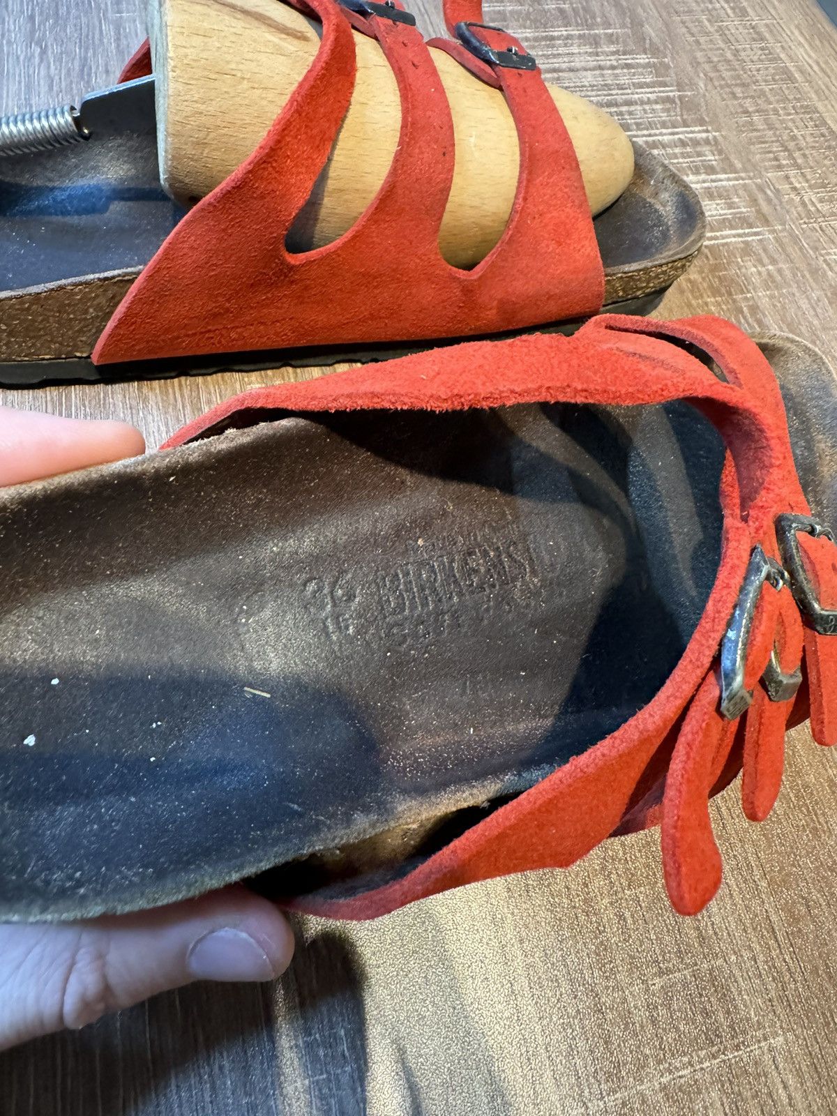 Birkenstock Women's Birkenstock Florida Red 3 Strap Size US 5.5 EU 36 Size US 5.5 / IT 35.5 - 7 Thumbnail