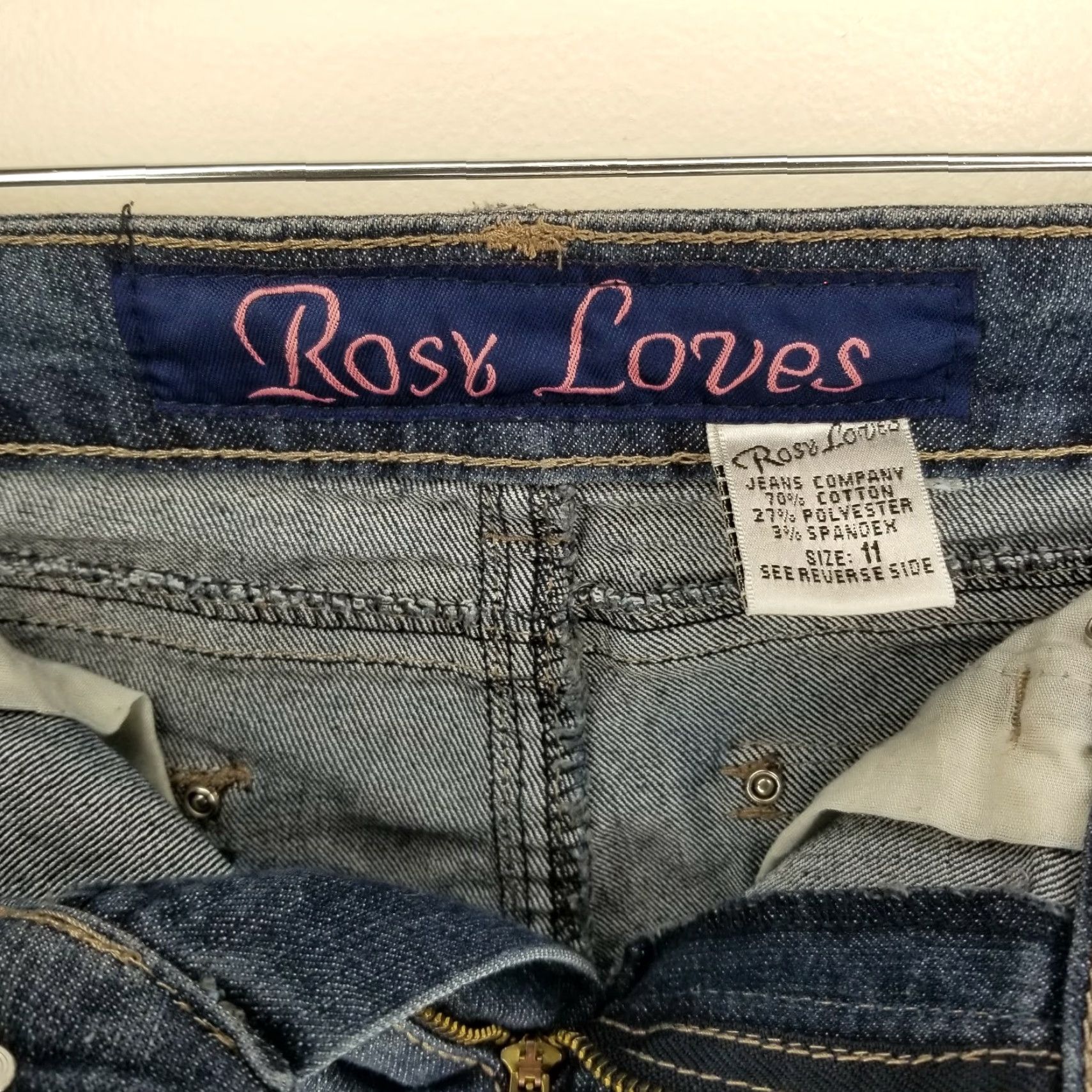 Vintage ROSY LOVES Women's Blue Jean Shorts Size 11 - Love Theme Size 32" / US 10 / IT 46 - 4 Thumbnail
