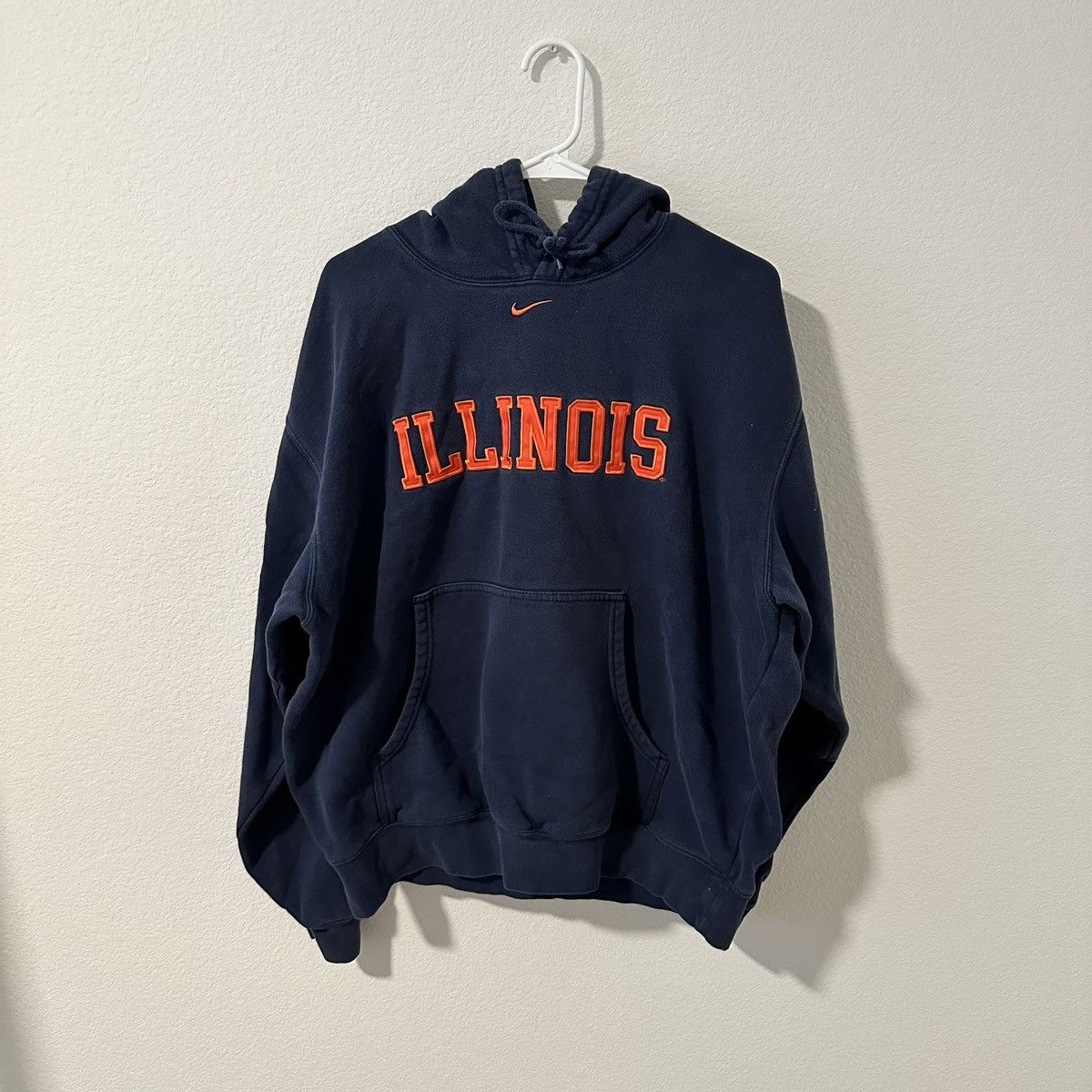 Nike × Vintage Vintage Y2K Nike Center Swoosh Hoodie Illinois Size US L / EU 52-54 / 3 - 1 Thumbnail