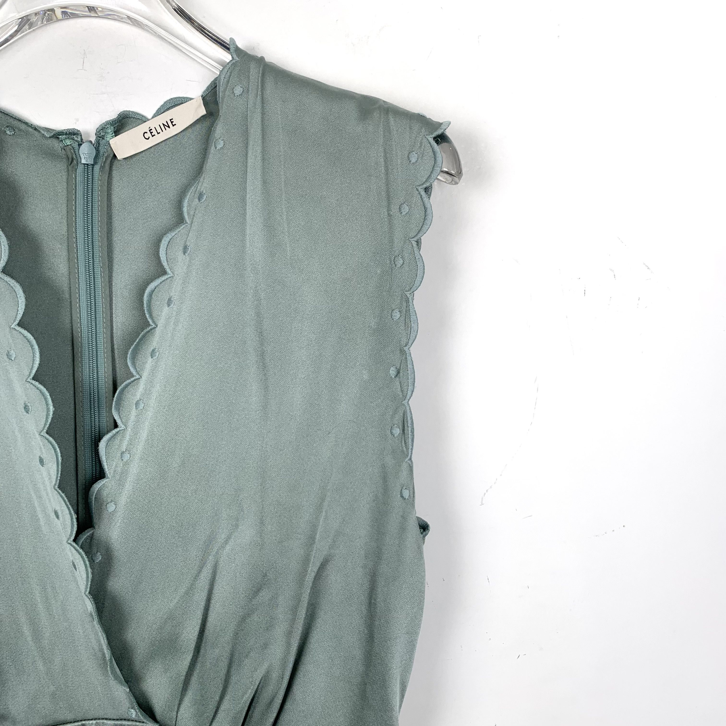 Celine Celine Green V-Neck Dress 36 Size XS / US 0-2 / IT 36-38 - 6 Thumbnail