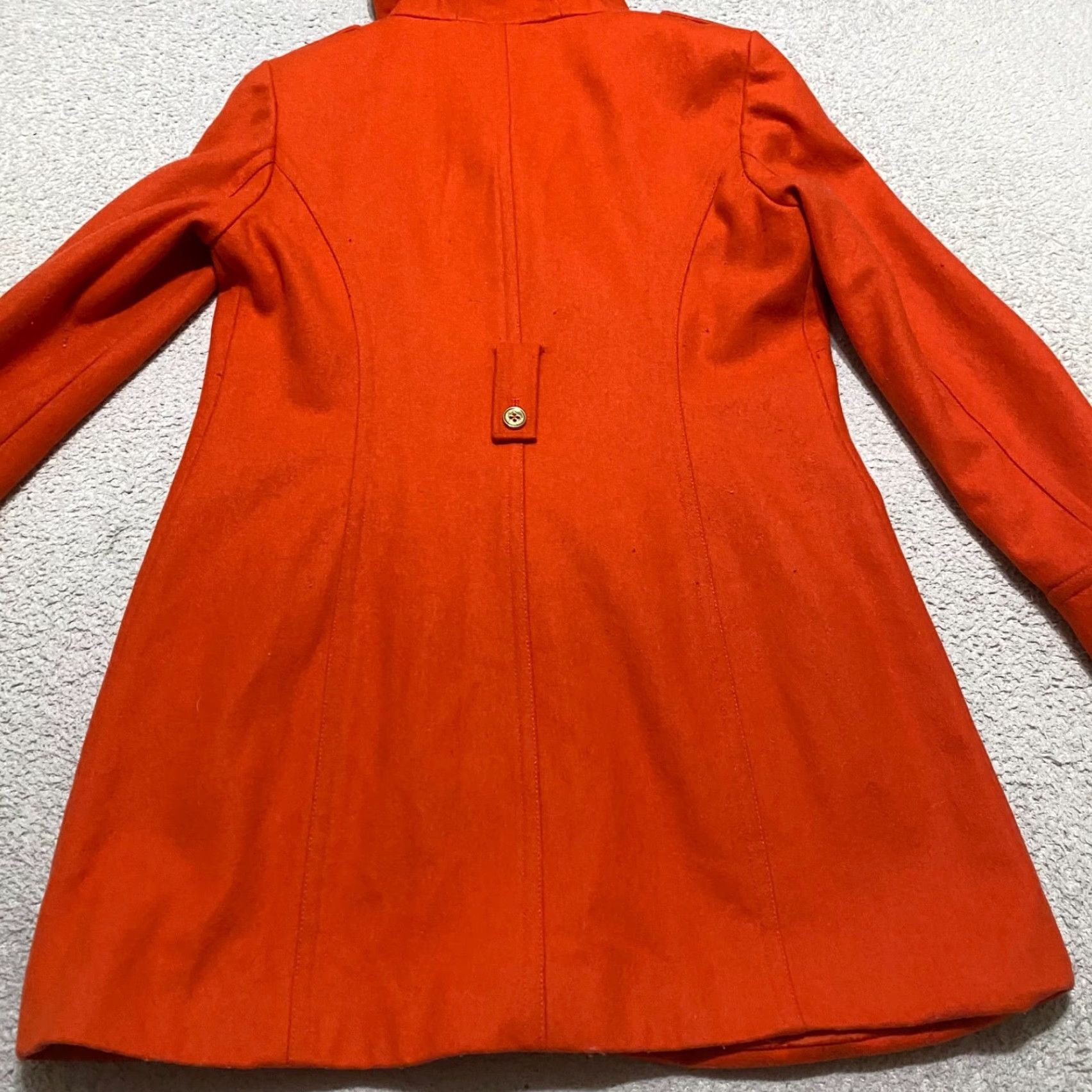Michael Kors Michael Kors Womens Parka Coat Jacket Orange Wool Blend Full Zip Hooded Size L / US 10 / IT 46 - 2 Thumbnail