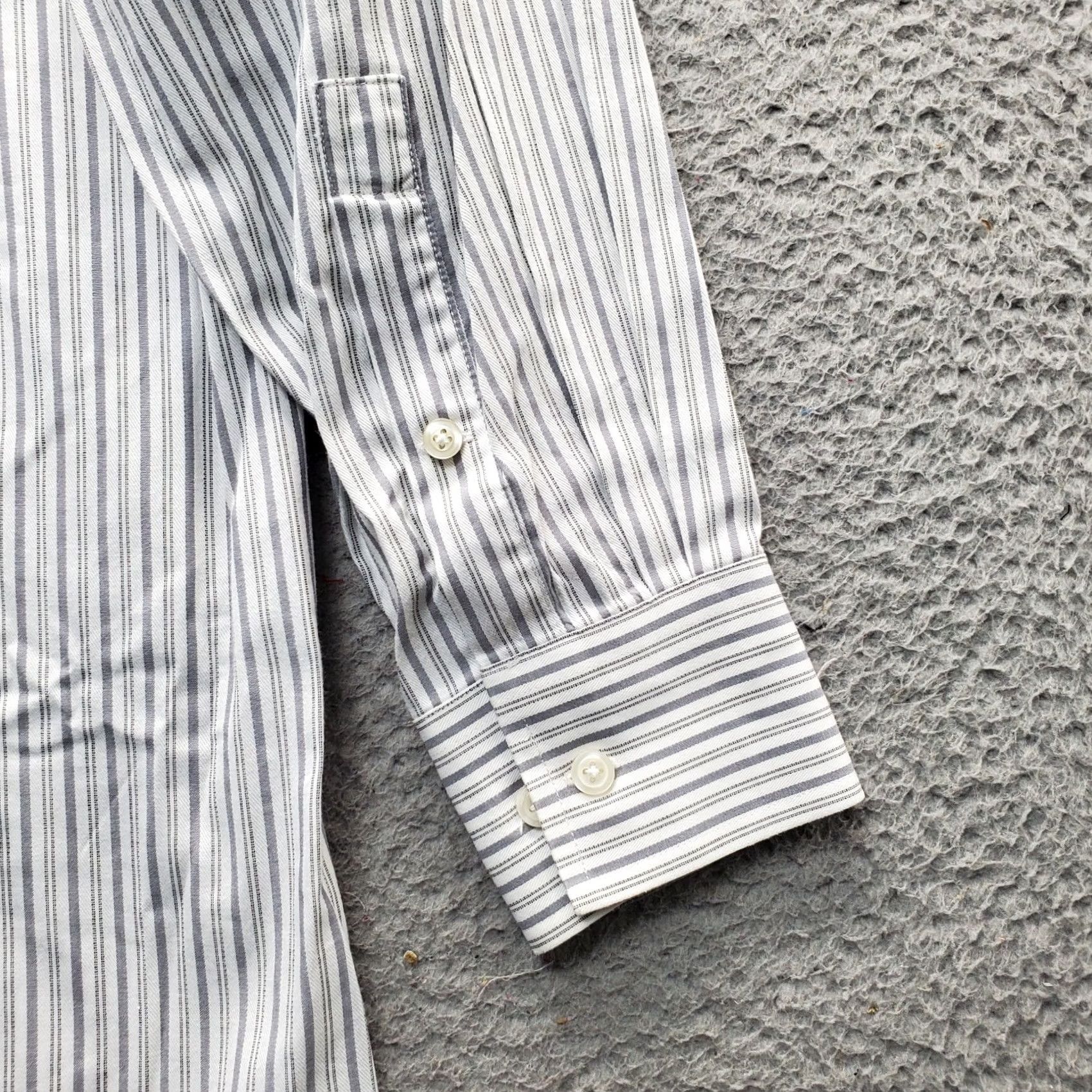 Michael Kors Michael Kors Dress Shirt Mens 16 Multi Striped Regular Fit Long Sleeve Button Up Size 42R - 7 Thumbnail