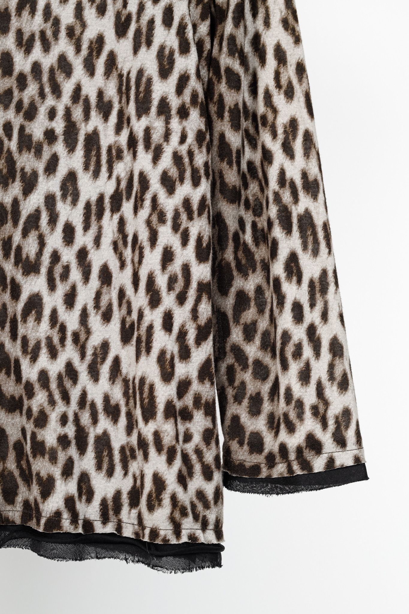 Lanvin Lanvin Grey Leopard-Print Silk-Trim 3/4-Sleeve T-Shirt Size S / US 4 / IT 40 - 6 Thumbnail