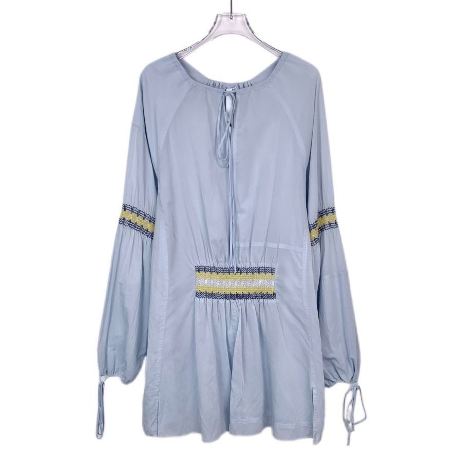 Loewe Loewe Bohemian-Style Round-Neck Blue Long-Sleeve Dress Size XXS / US 00 / IT 34 - 1 Thumbnail