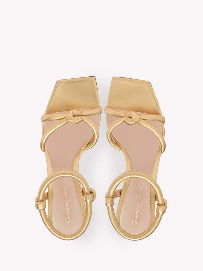 Gianvito Rossi o1s22i1n0425 Juno 55 Sandals in Gold Size US 10 / IT 40 - 3 Thumbnail
