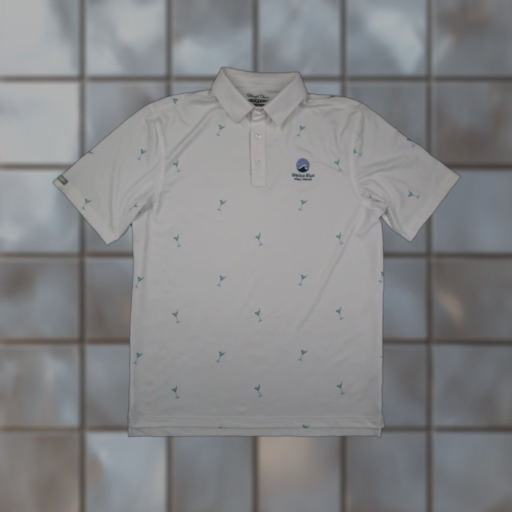 Vintage Straight Down Shirt Mens Medium White Wailea Blue Maui Golf Polo Martini Print Size US M / EU 48-50 / 2 - 1 Thumbnail
