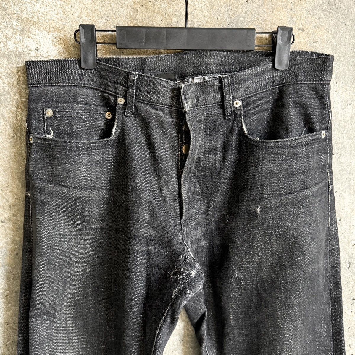 Dior 2000’s Dior Homme MIJ Thrashed Repair Denim By Hedi Slimane Size US 33 - 2 Thumbnail