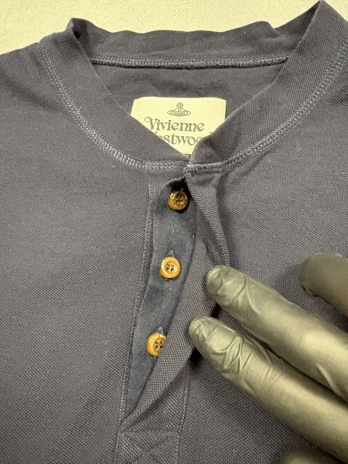 Vivienne Westwood Vivienne Westwood Orb Logo Button Up T-Shirt Navy Blue L Size US L / EU 52-54 / 3 - 8 Thumbnail