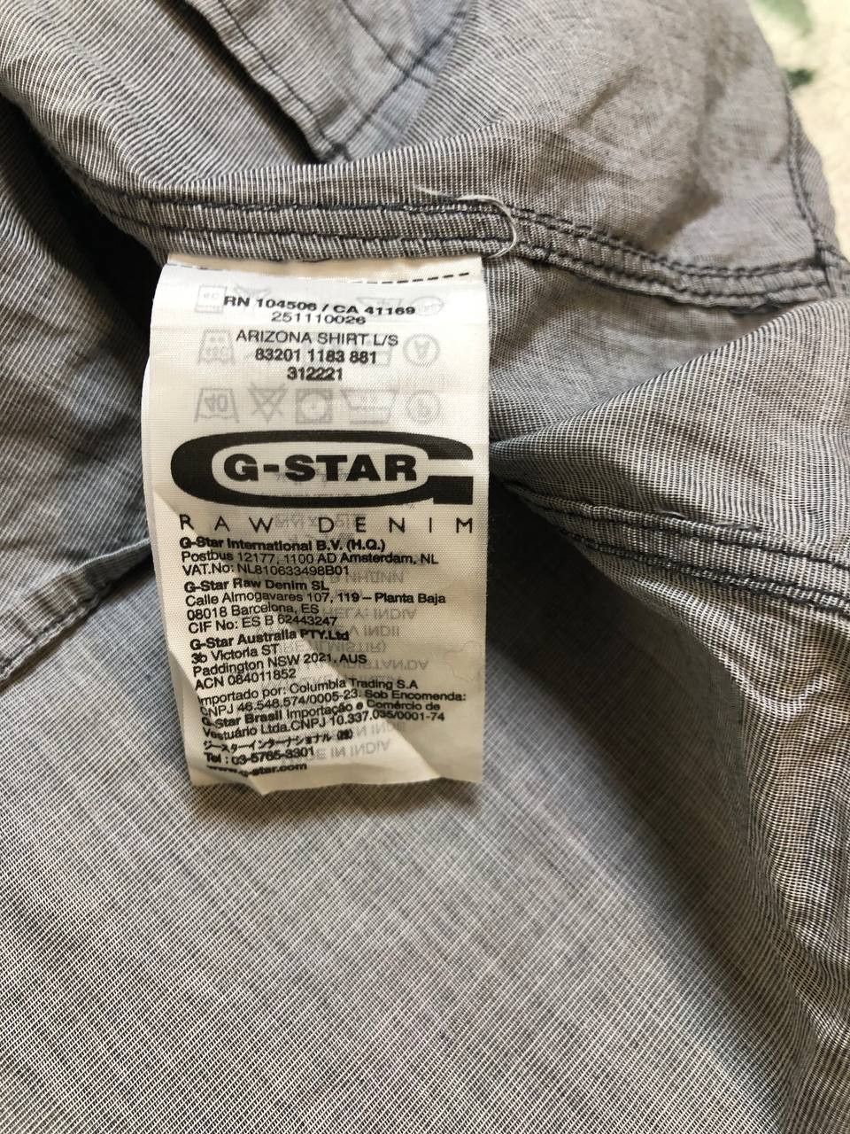 G-Star G-Star Big Blue Blue Long Slee Wing Oxford 100% Western Size US XL / EU 56 / 4 - 11 Thumbnail