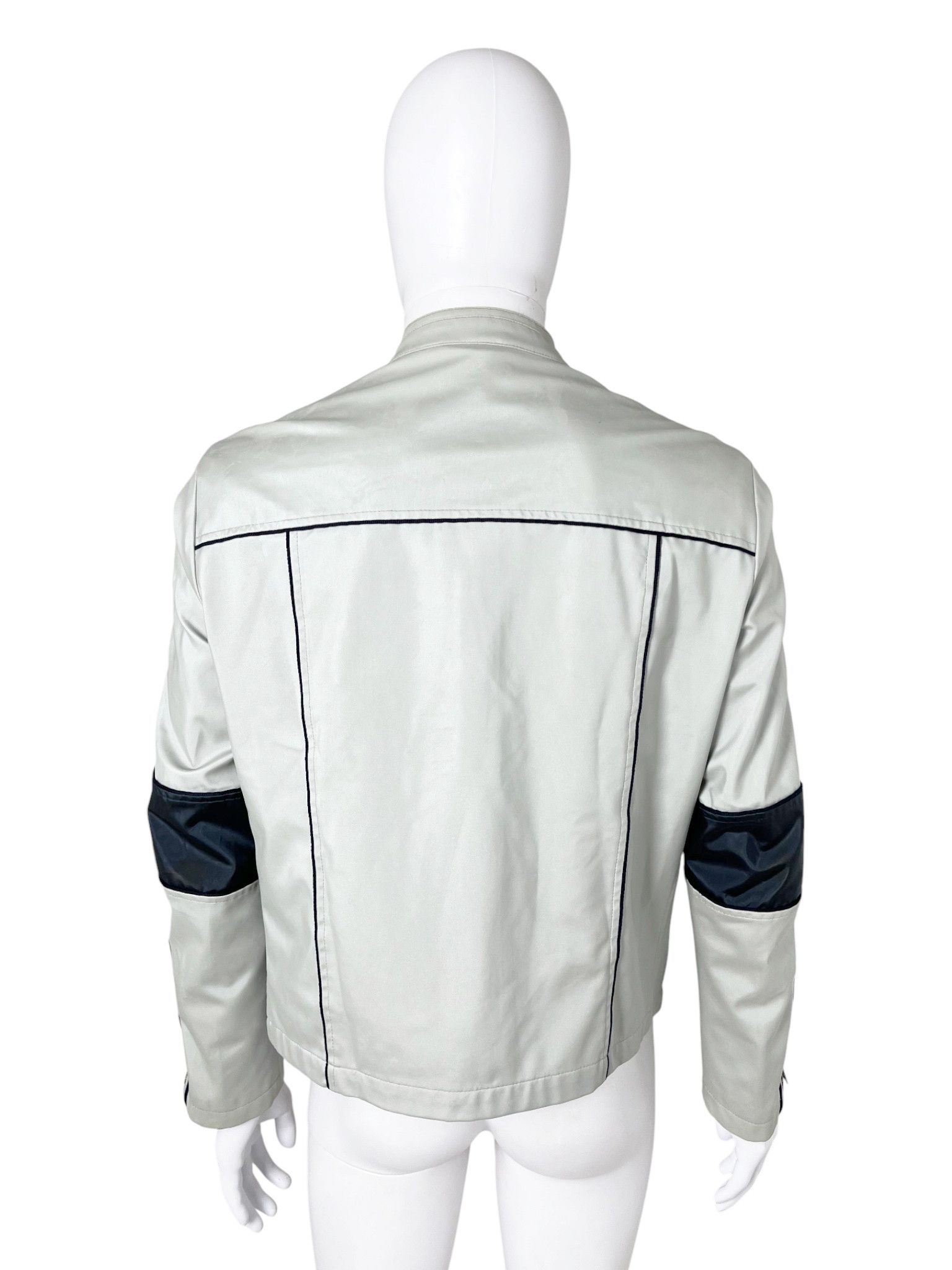 Giorgio Armani 1990's Biker Reflective Grey Jacket Size US M / EU 48-50 / 2 - 3 Thumbnail