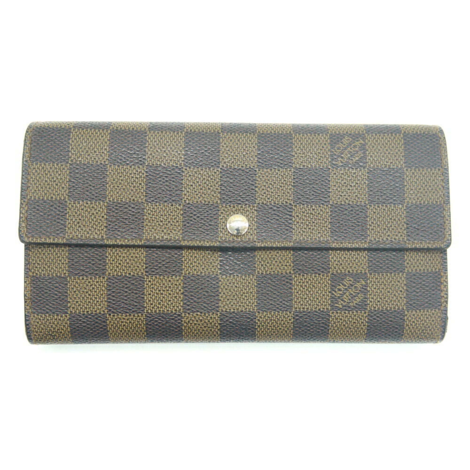 image of Louis Vuitton Portefeuil Sarah Damier Ebene N61734 Y03122 in Brown, Women's