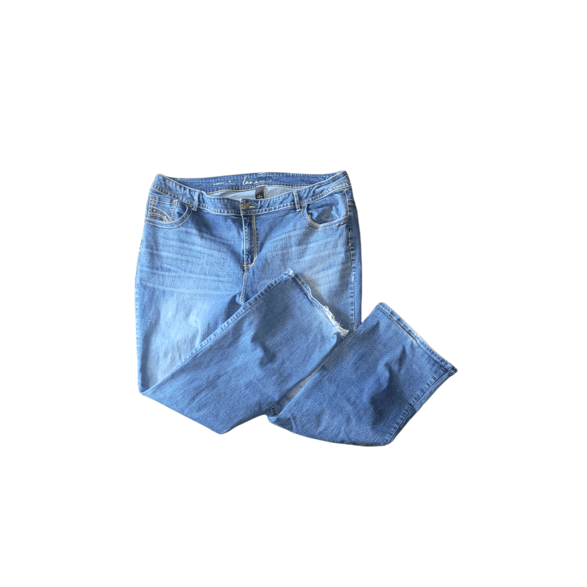 Denim & Co. Lane Bryant Blue Denim Slim Bootcut Jeans Women Sz 28 Averag Size 42" / US 20 - 2 Thumbnail