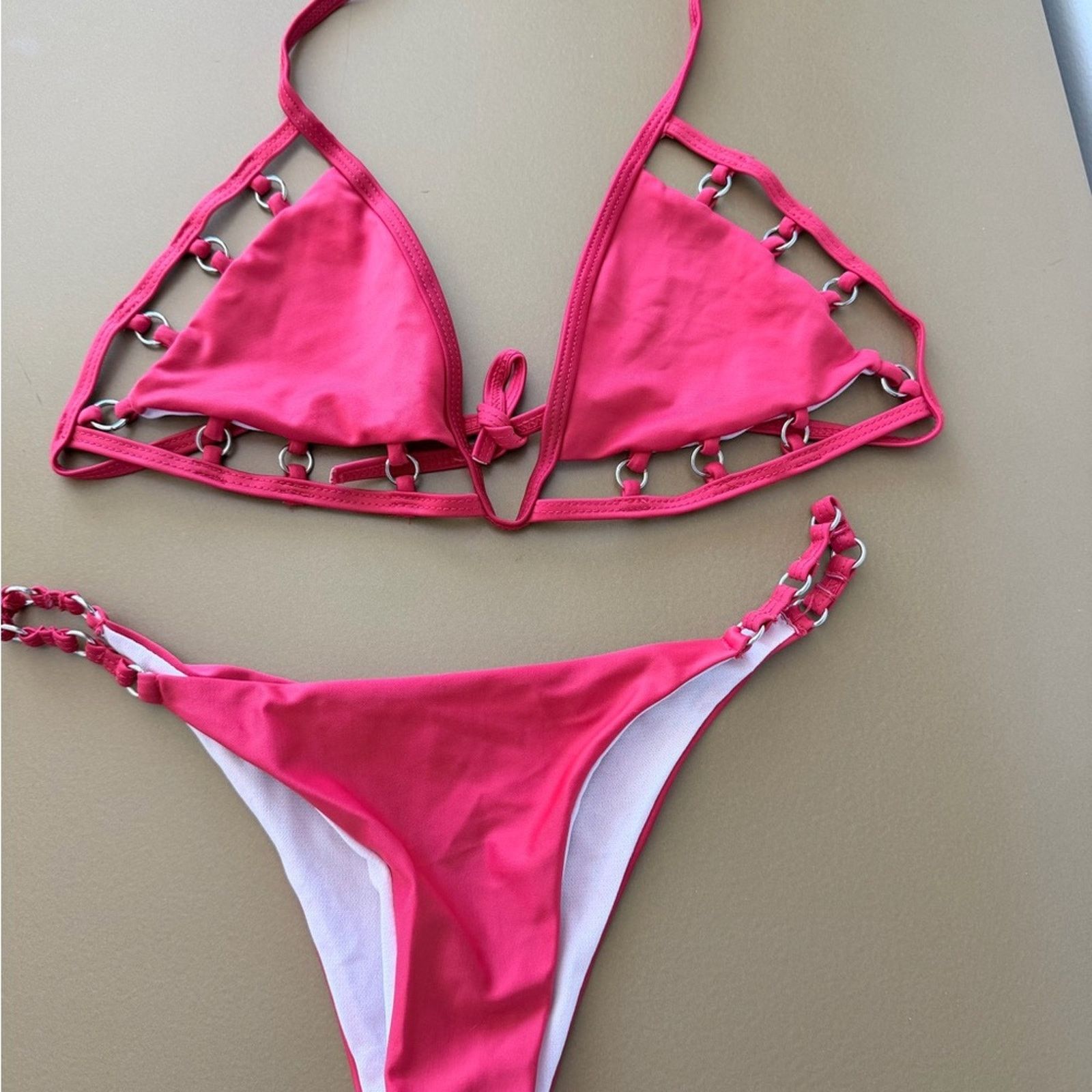 Other New Y2K Red Halter Bikini Swimsuit Set size XS Size ONE SIZE - 13 Thumbnail