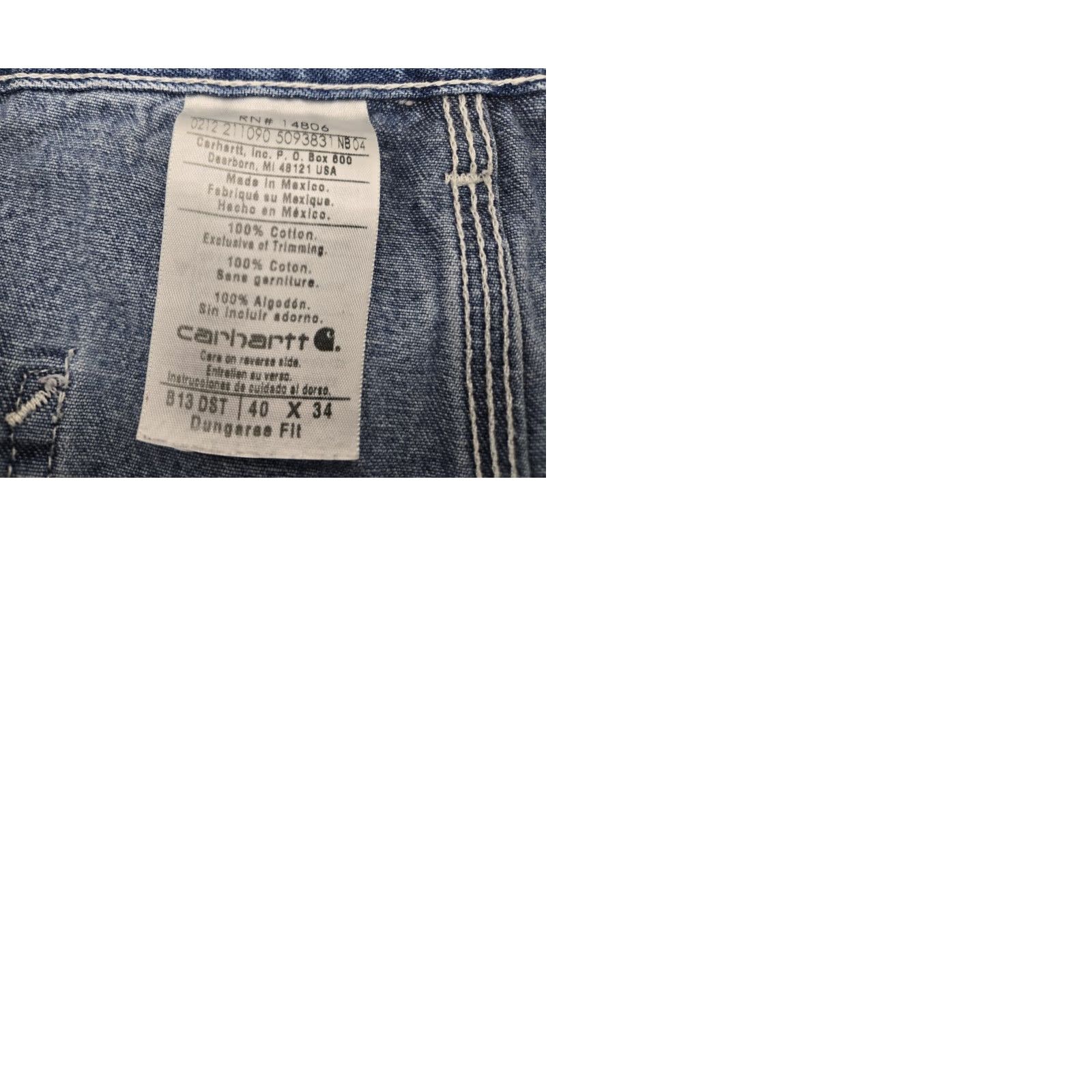 Carhartt Carhartt Carpenter Jeans Mens 40x34 Dungaree Fit Blue Denim Workwear DST B13 DST Size US 40 / EU 56 - 9 Thumbnail