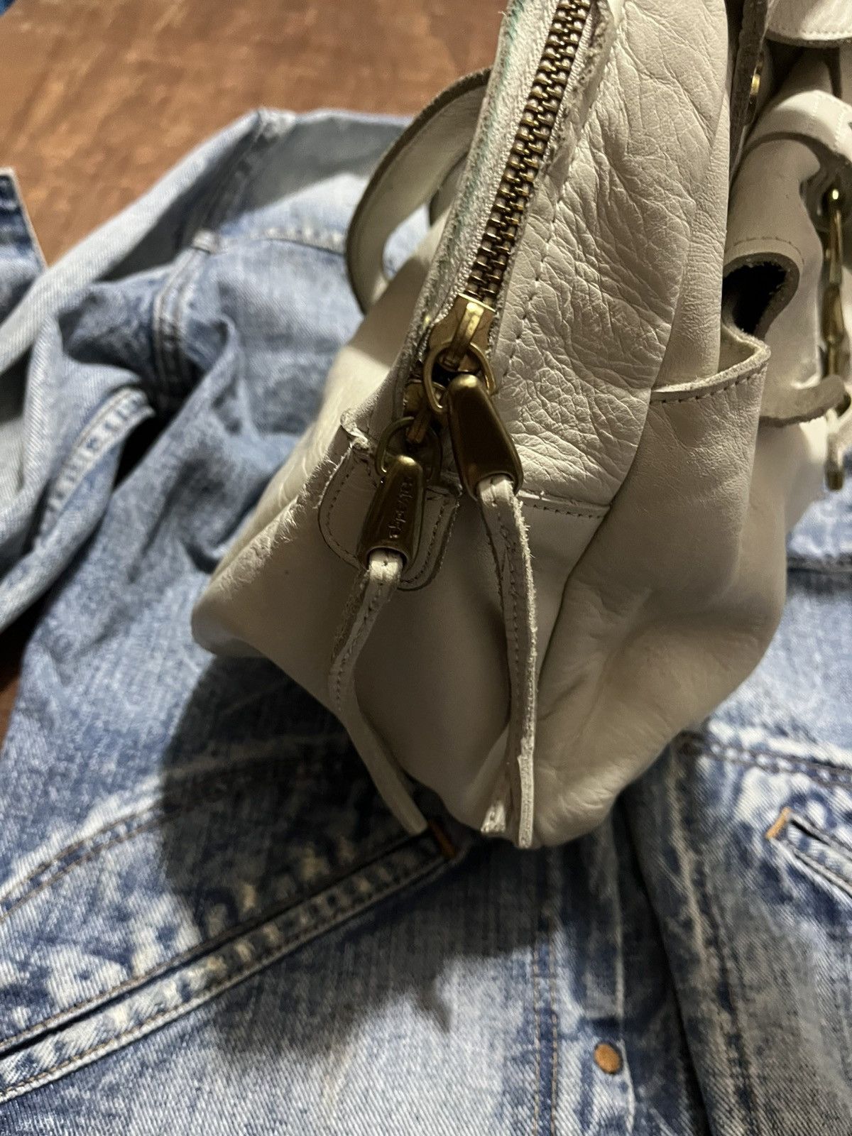 Japanese Brand Full Leather Vintage selvedge shoulder patina big key bag Size ONE SIZE - 7 Thumbnail