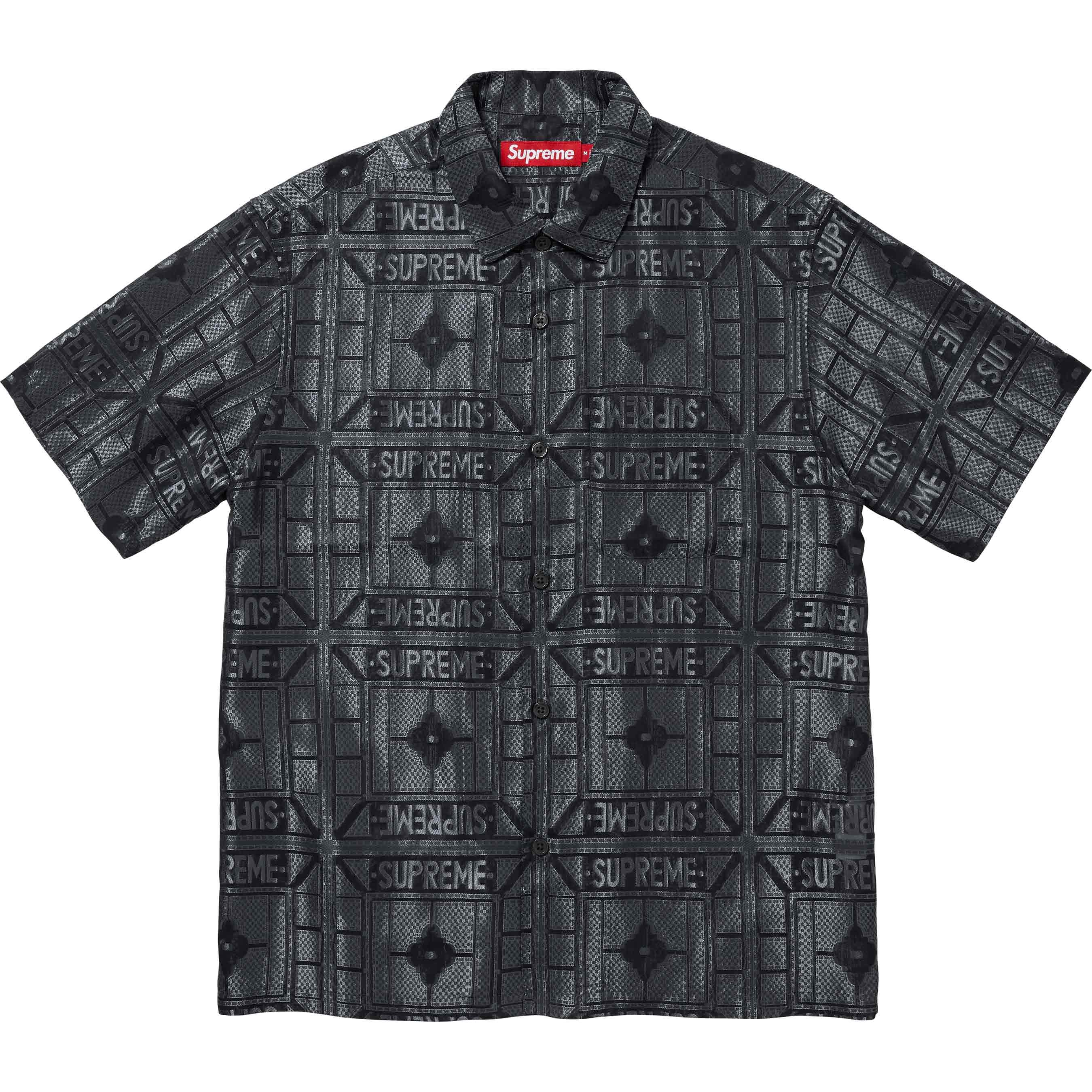 Image of Supreme Tray Jacquard S/s Shirt in Black, Men's (Size XL)