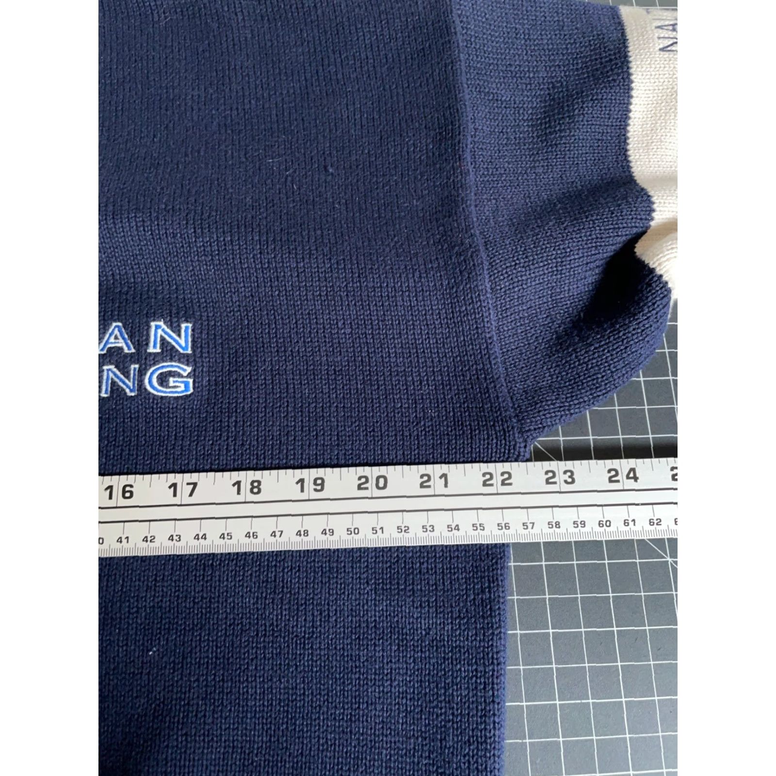 Nautica VINTAGE Nautica Yachting Sweater Shirt Mens Adult Small Dark Blue Embroidered Sailboat Knit 90s Nautical Pullover Size US S / EU 44-46 / 1 - 5 Thumbnail