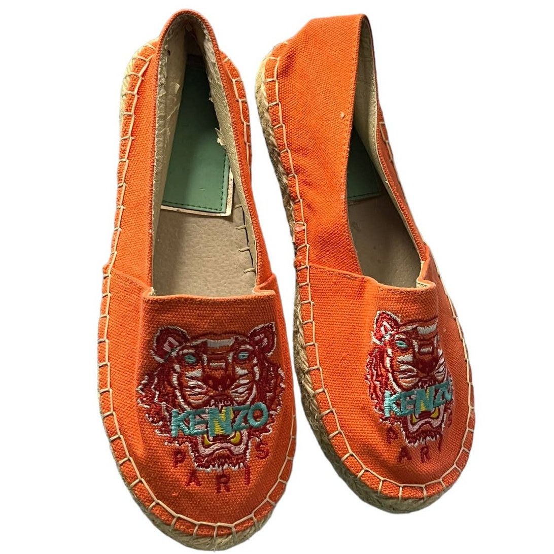 Kenzo Kenzo Tiger-Embroidered Orange Espadrille 35 (US SIZE 4) Size US 4 / IT 34 - 10 Thumbnail