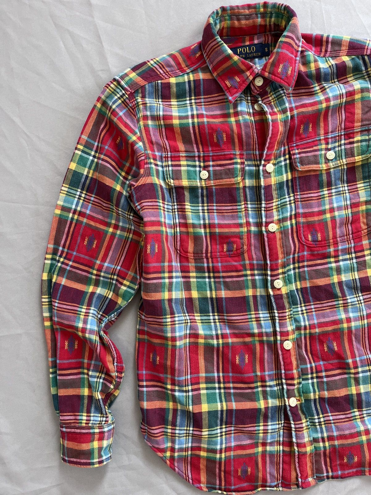 Polo Ralph Lauren Polo Ralph Lauren Flannel Madras Navajo RRL Ornamental Shirt Size US S / EU 44-46 / 1 - 5 Thumbnail
