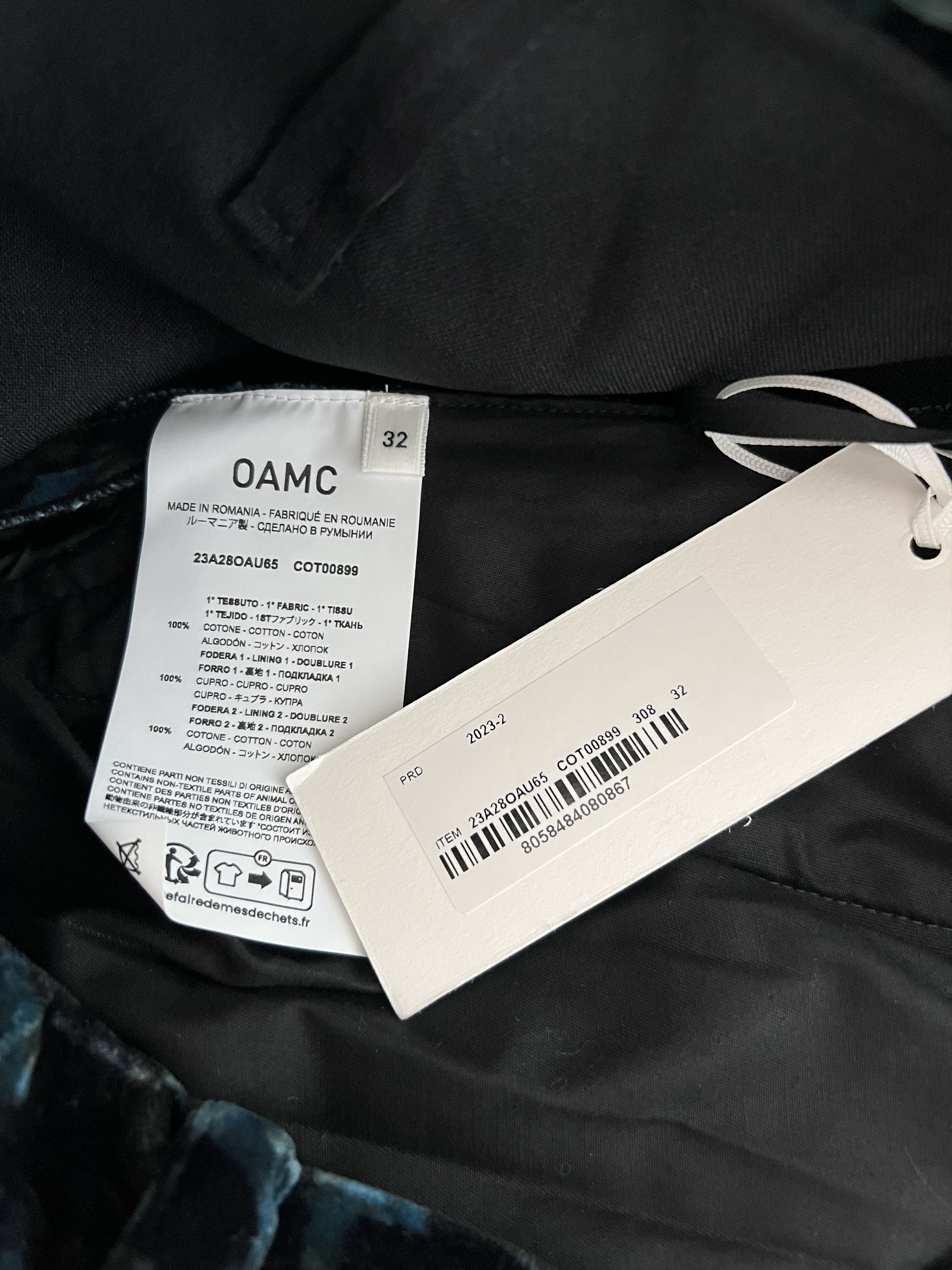 OAMC OAMC Velour Leopard Combine Cargo Pants in Blue Size US 32 / EU 48 - 8 Thumbnail