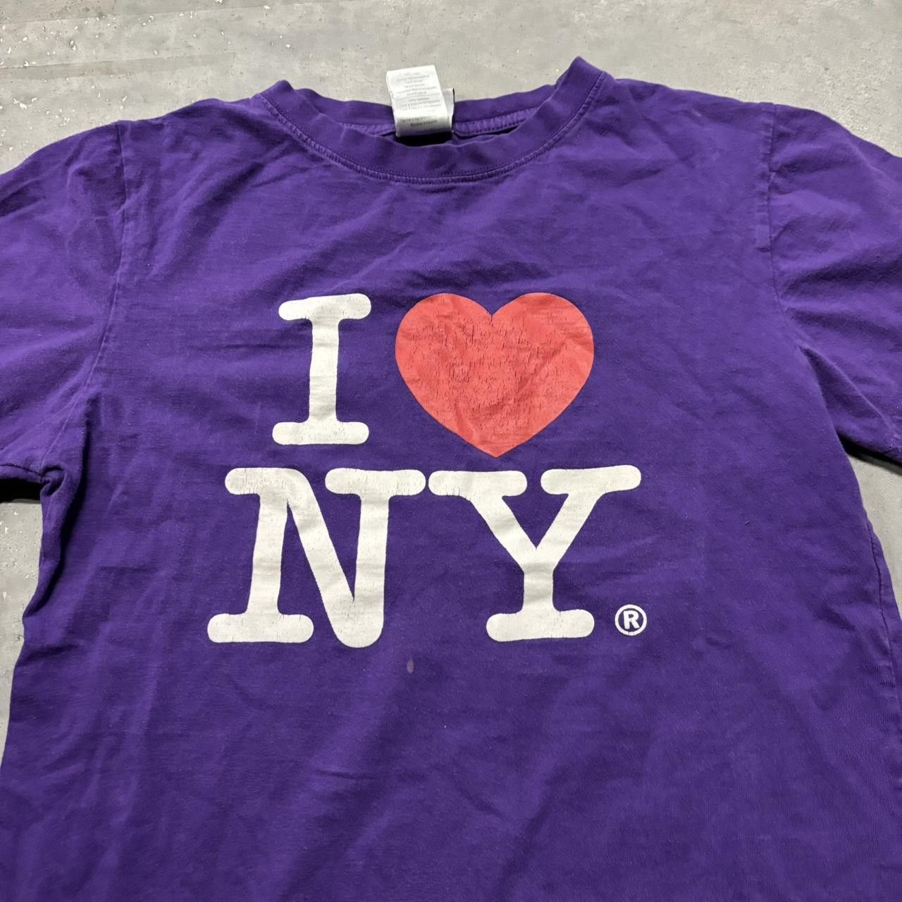 I Love NY × Vintage Crazy Vintage Y2K/2000s Grunge Purple “I Love NY” Streetwear Graphic Tee! Size US S / EU 44-46 / 1 - 2 Thumbnail