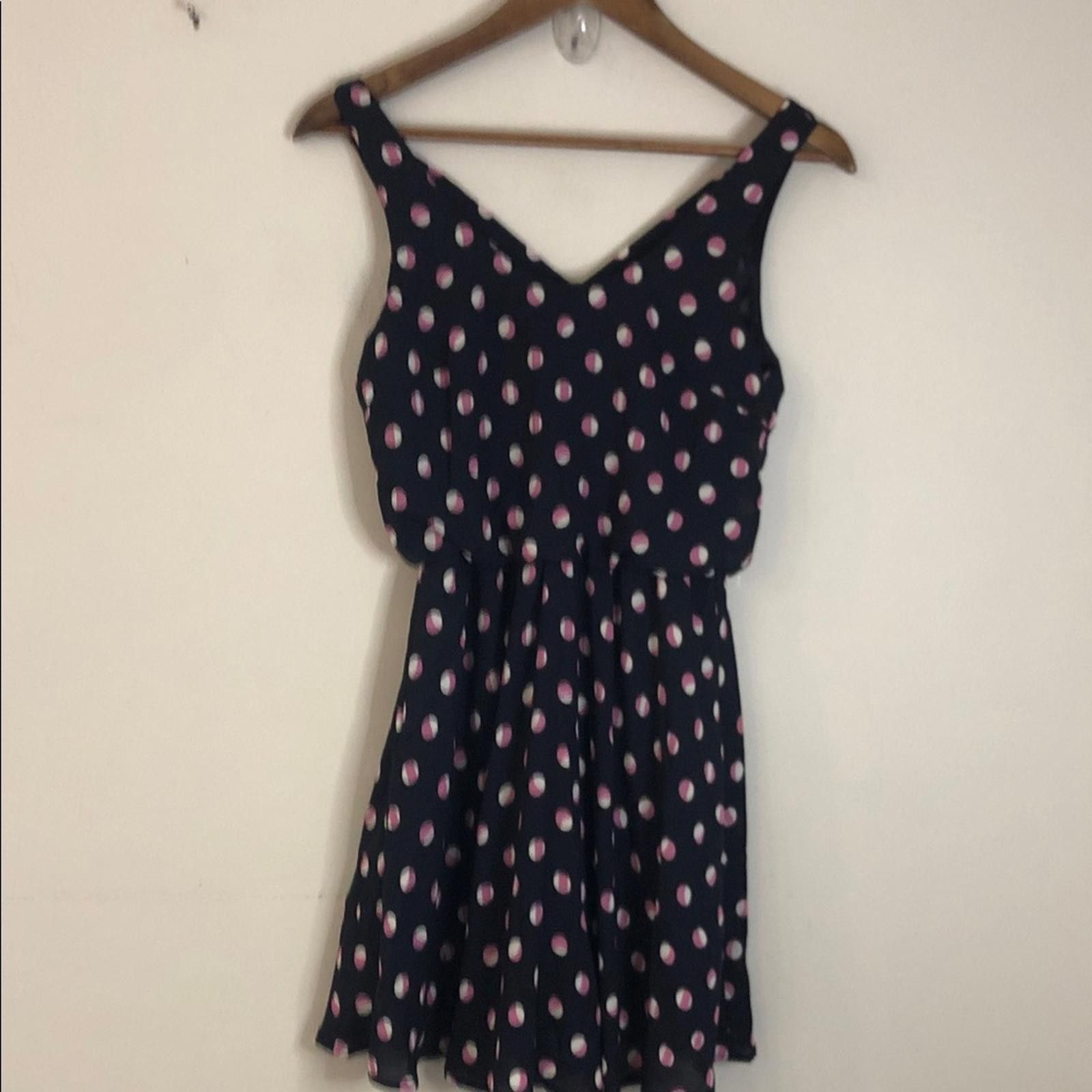 Luchiano Visconti Lush Black sleeveless mini dress Pink White Polka Dots SZ XS Size XS / US 0-2 / IT 36-38 - 10 Thumbnail