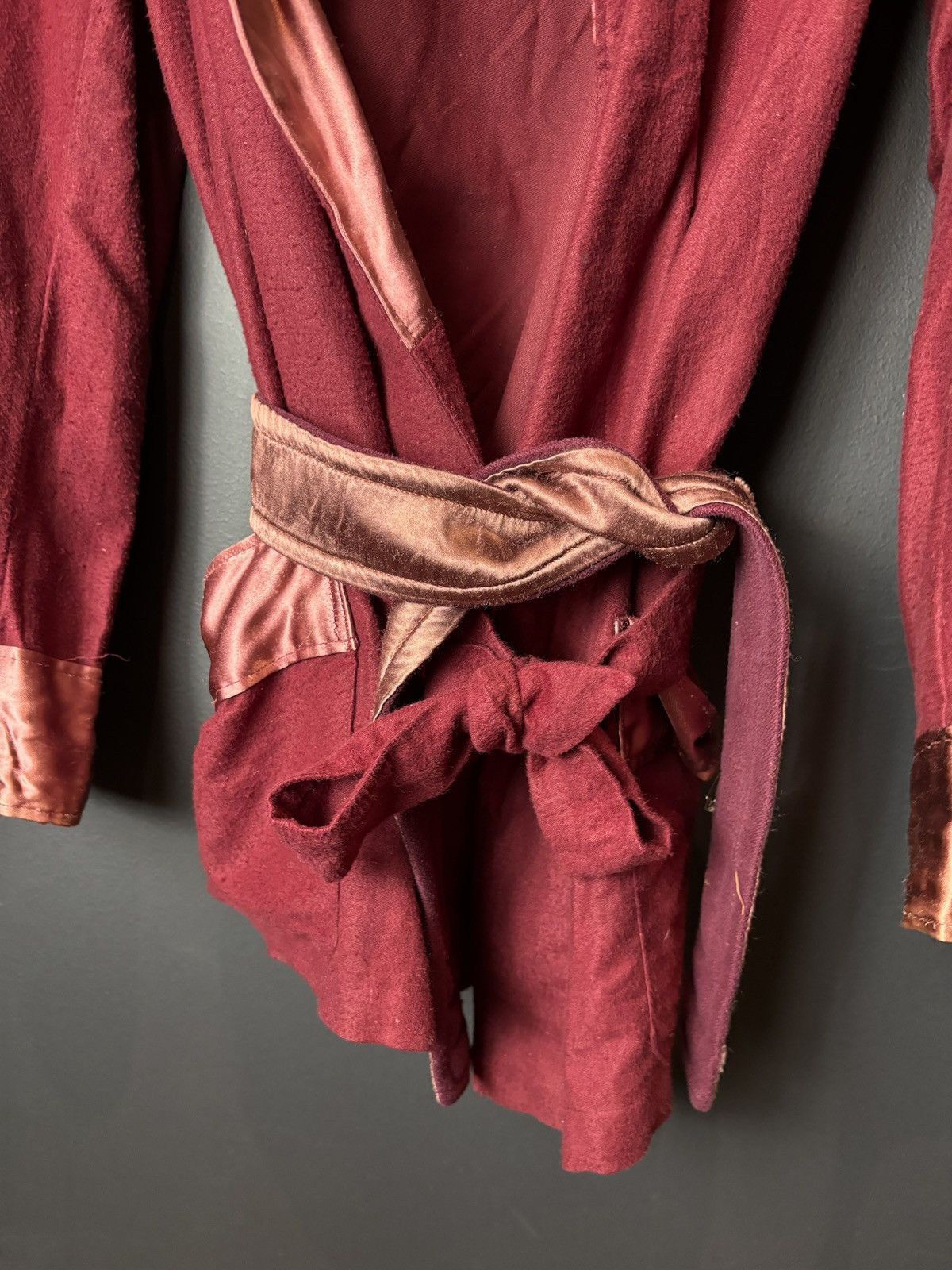 Vintage True Vintage Smoking Jacket House Coat Satin Robe Wool 60s Size US M / EU 48-50 / 2 - 8 Thumbnail