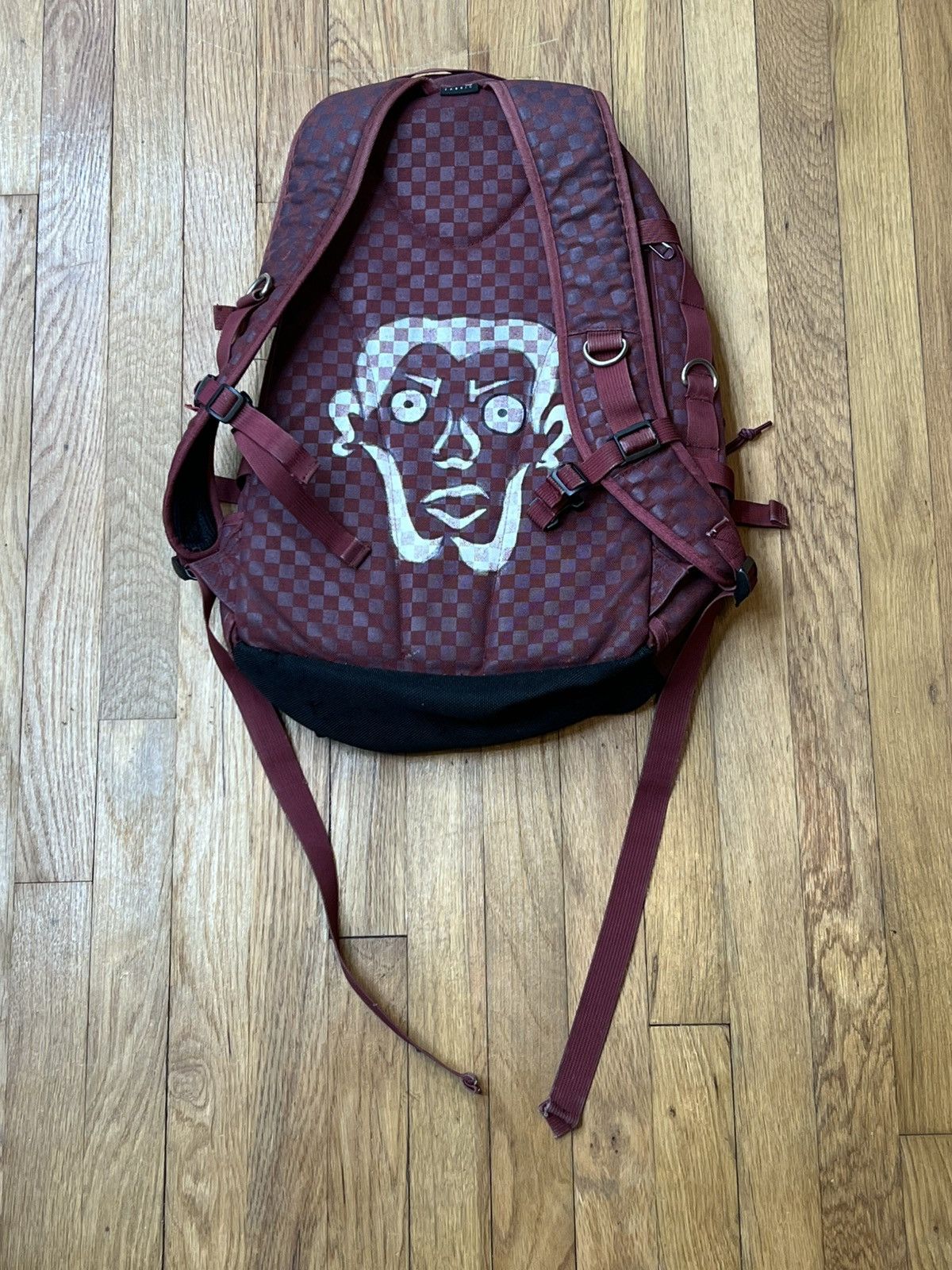 Supreme Supreme Burgundy Damier Checkered Rare Cordura Backpack FW11 Size ONE SIZE - 2 Thumbnail