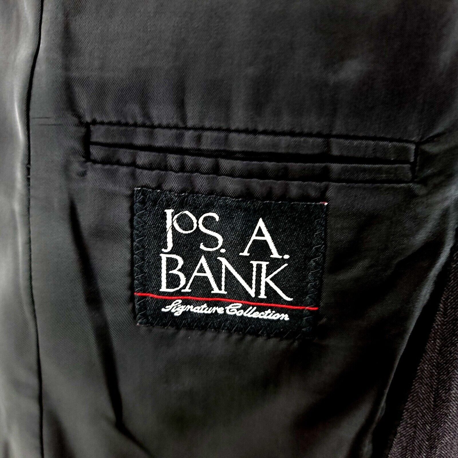 Jos. A. Bank Jos A Bank Signature Wool 2 Button Blazer 40R Gray Herringbo Size 40R - 7 Thumbnail