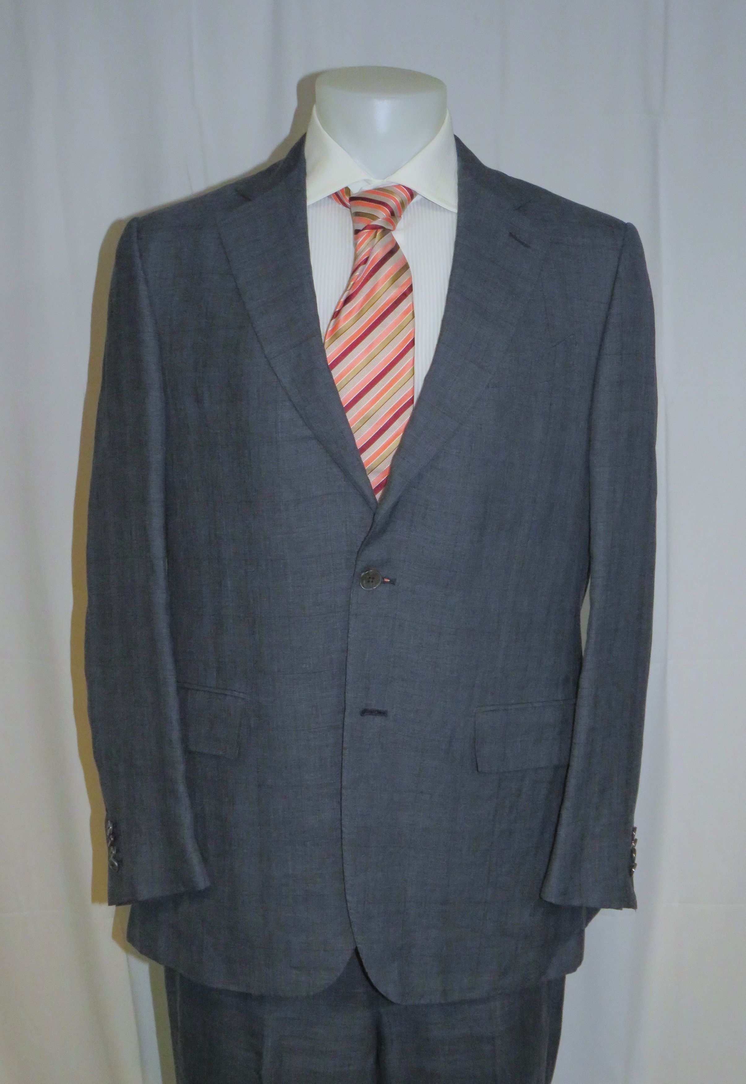 Ermenegildo Zegna Premium Exclusively Blue Plaid Silk Blend Suit 42R Size 42R - 3 Thumbnail