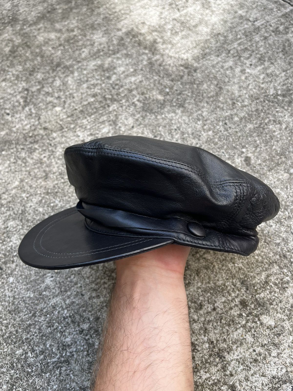 Leather Black Leather Authority Hat Size ONE SIZE - 1 Thumbnail