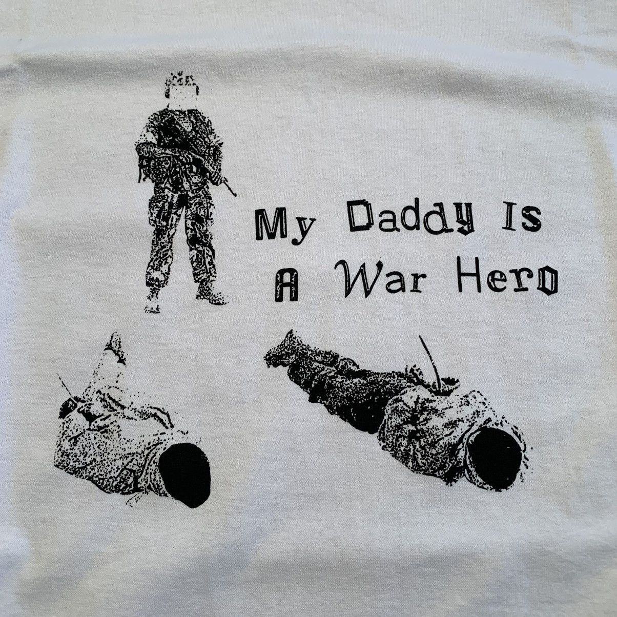 Vintage Vintage Satire Shirt My Daddy Is A War Hero Size US L / EU 52-54 / 3 - 3 Thumbnail