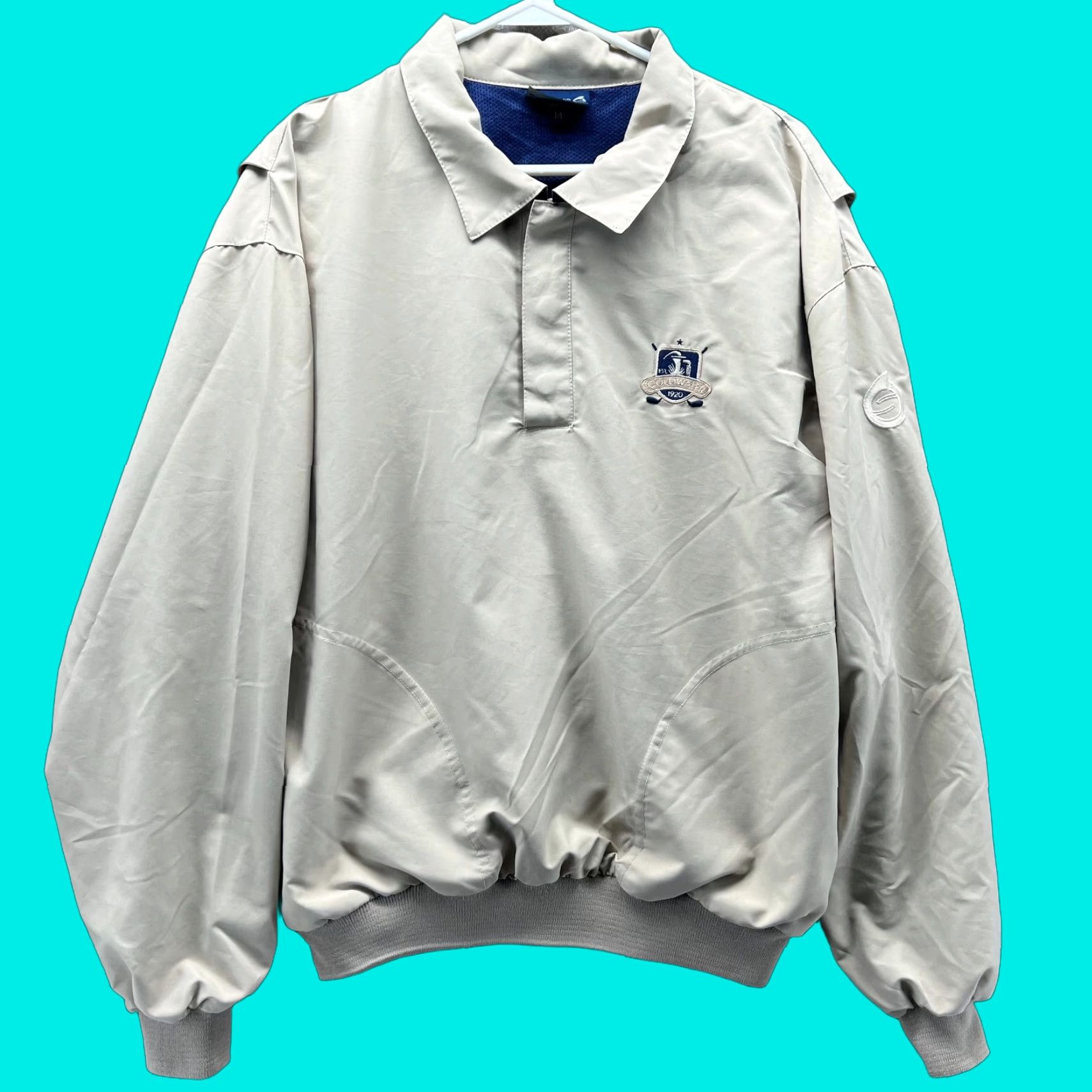 Vintage VINTAGE Sunderland Of Scotland Jacket Mens M Beige Windbreaker 1/4 Zip 90s Size US M / EU 48-50 / 2 - 1 Thumbnail