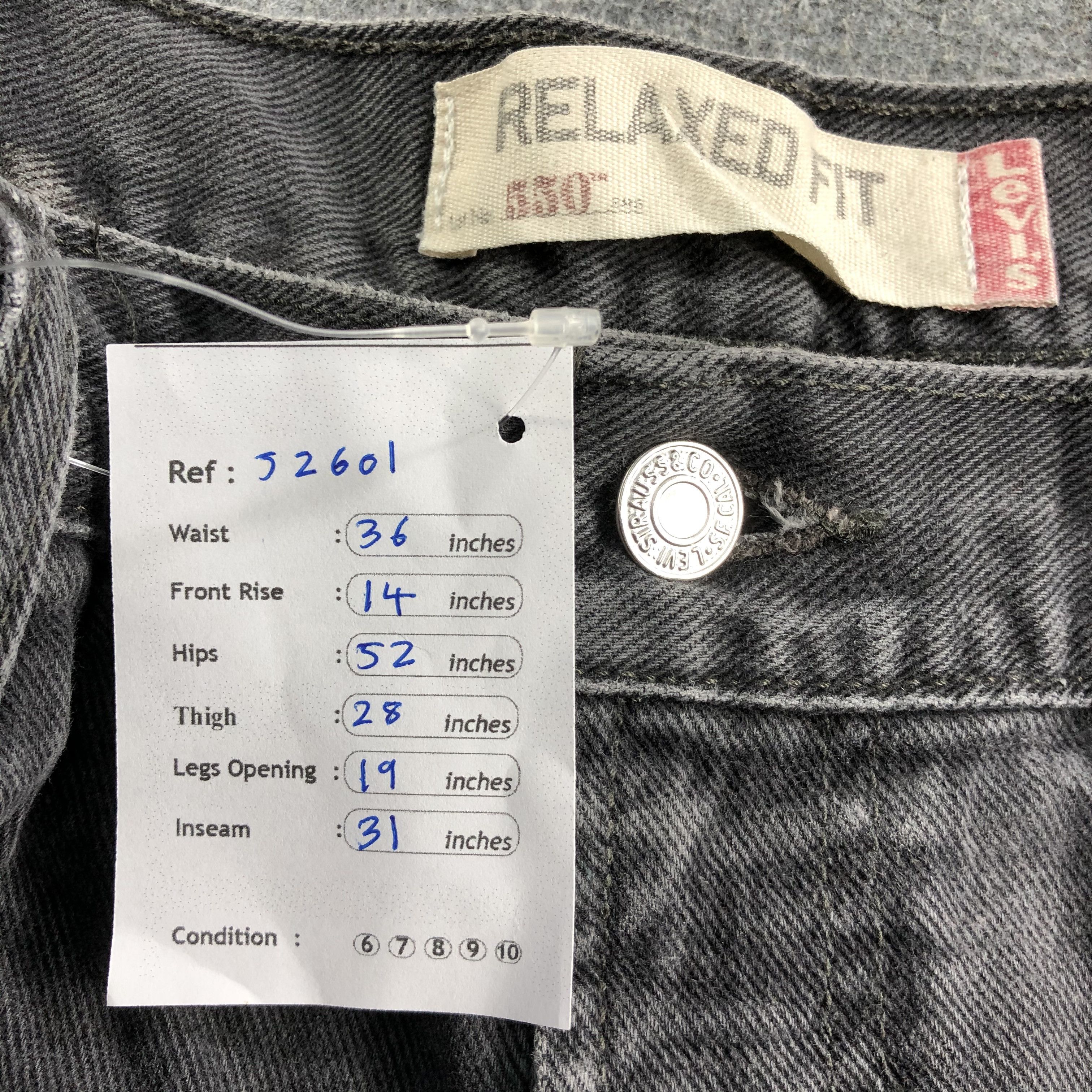 Levi's Vintage Faded Black Levis 550 Jeans-J2601 Size US 36 / EU 52 - 14 Thumbnail