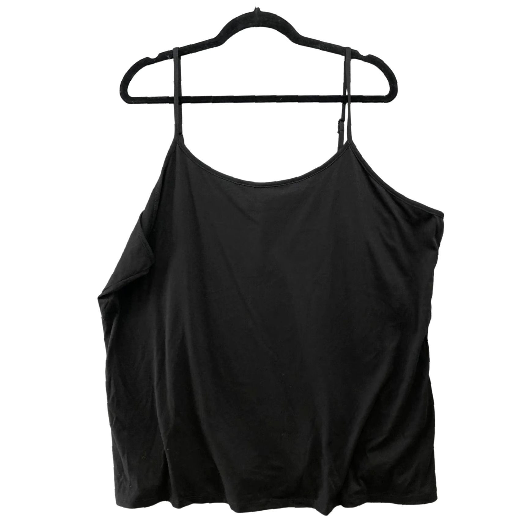 Vintage NWT DG2 Diane Gilman Cami Top Womens 2X Black Jersey Knit Adjustable Straps Tank Camisole Plus Size 2XL Womens Jersey Knit Spaghetti Strap Camisole Size XXL / US 16-18 / IT 52-54 - 2 Thumbnail