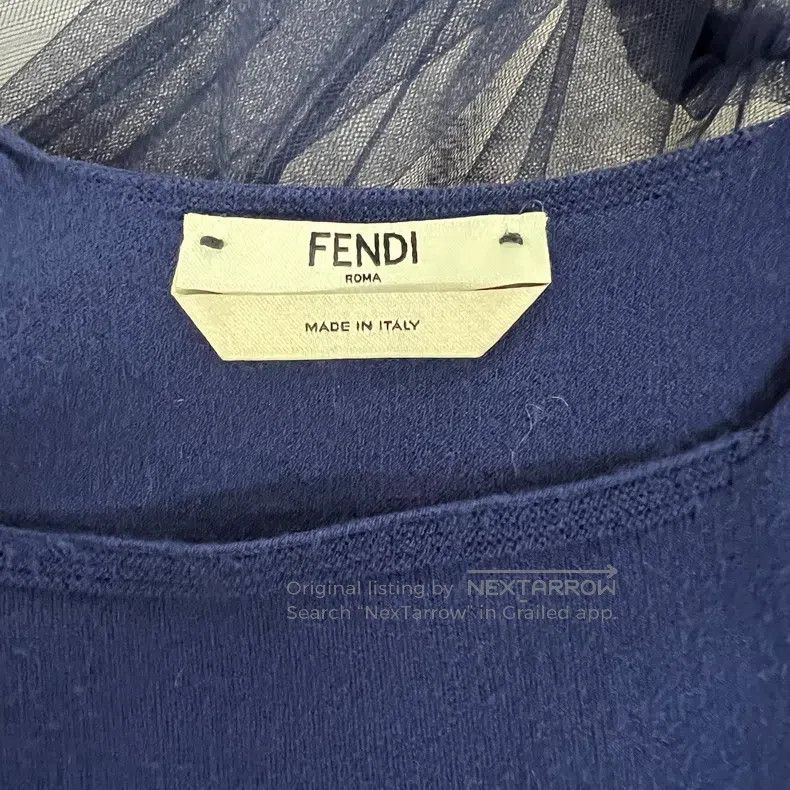 Fendi Fendi Solid-colored polyester viscose chiffon/lace blouse Size XS / US 0-2 / IT 36-38 - 5 Thumbnail