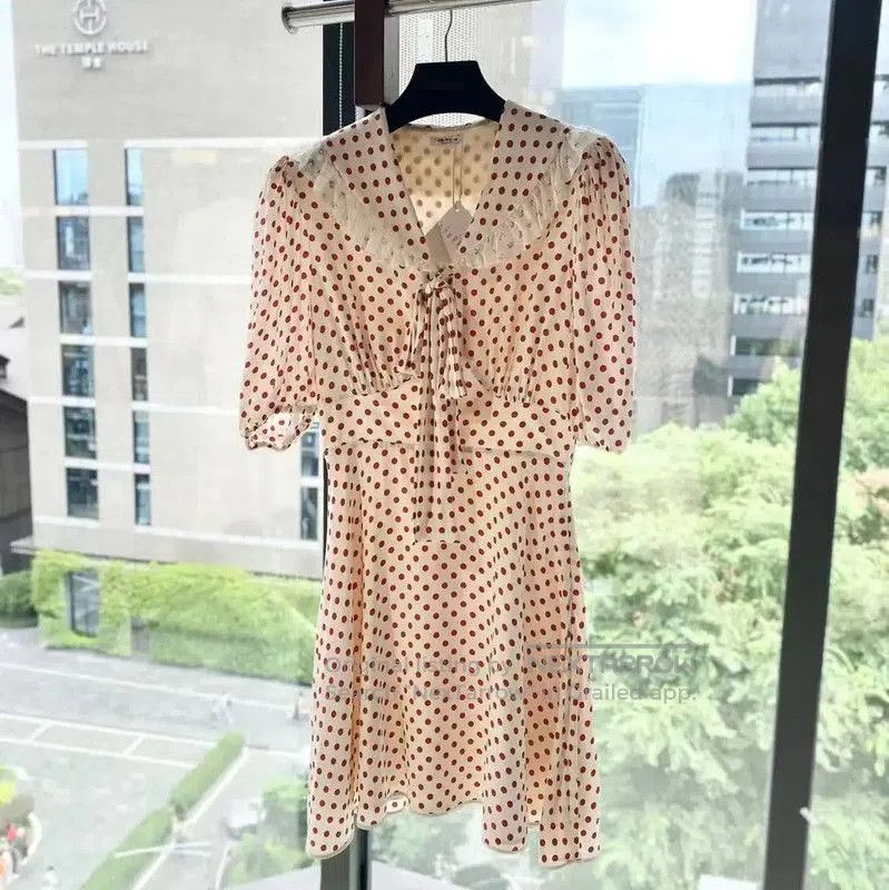 Miu Miu Miu Miu Polka Dot Silk Dress for Women . Size XXS / US 00 / IT 34 - 1 Thumbnail