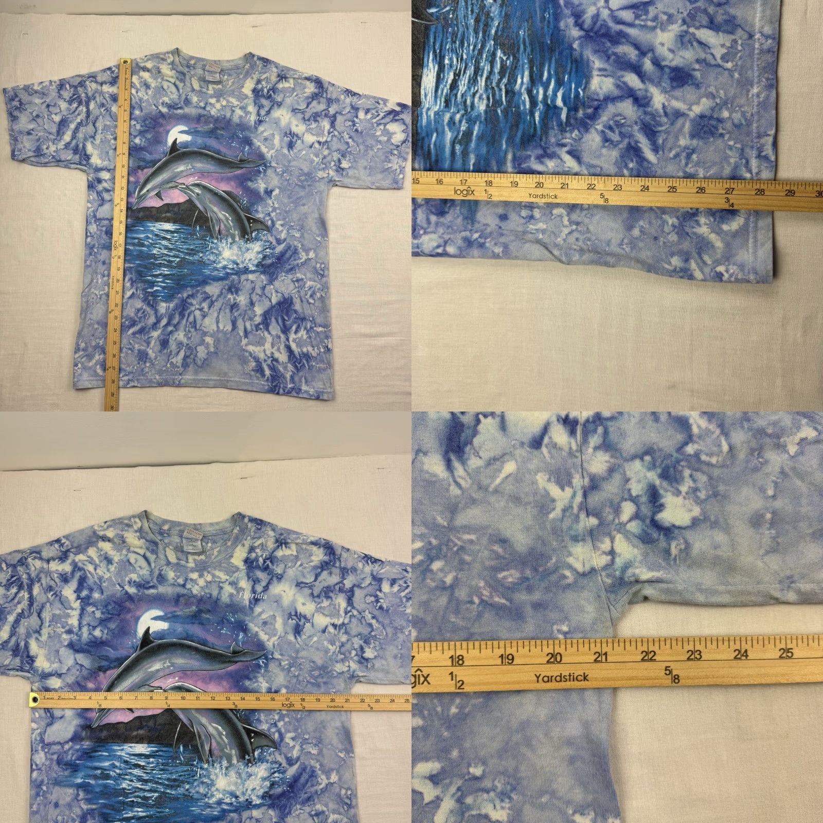 Gildan VINTAGE Gildan T-Shirt Dolphins Florida Ocean Nature 90s Animals Blue Adult Large Crew Neck Short Sleeve Men Size US L / EU 52-54 / 3 - 8 Thumbnail