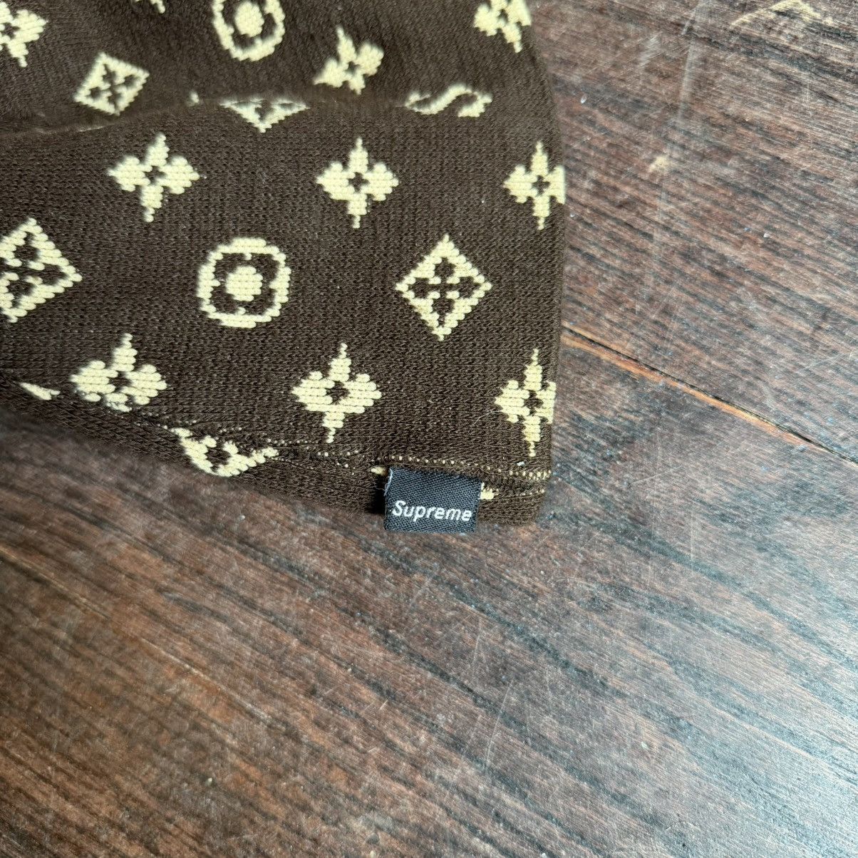 Supreme SS2000 Supreme Monogram Logo LV Rip Beanie Size ONE SIZE - 3 Thumbnail