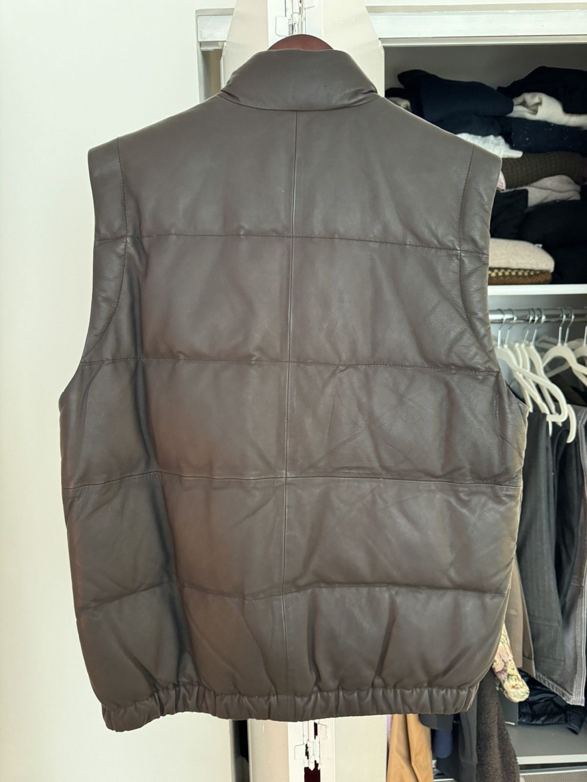 Vince Vince brown leather puffer vest Size US M / EU 48-50 / 2 - 2 Thumbnail