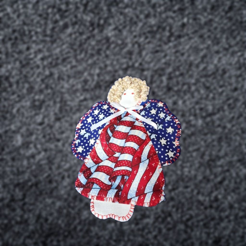Jerzees Vintage Adult M American Flag Quilt Angel USA Patriotic Grandma T Shirt Size US M / EU 48-50 / 2 - 1 Thumbnail