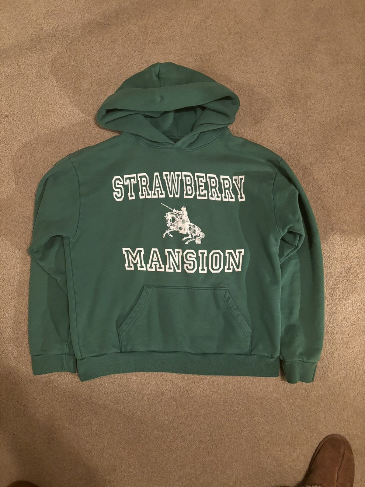 image of Unwanted Strawberry Mansion Hoodie in Green, Men's (Size Medium)