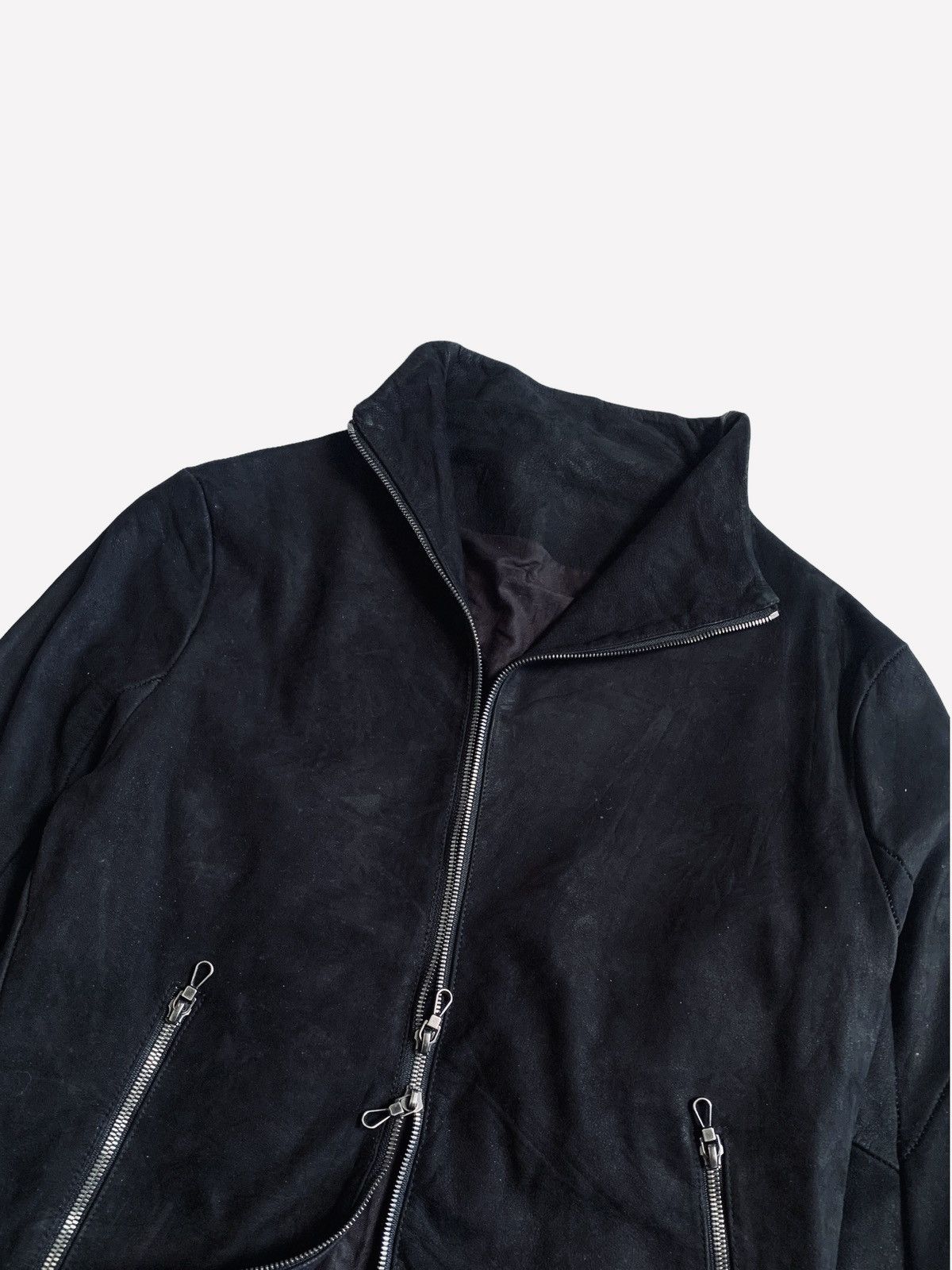 Gene Par Yukio Mishiba 2000s Yukio Mishiba - Asymetrical Suede Leather Jacket Size US M / EU 48-50 / 2 - 12 Thumbnail