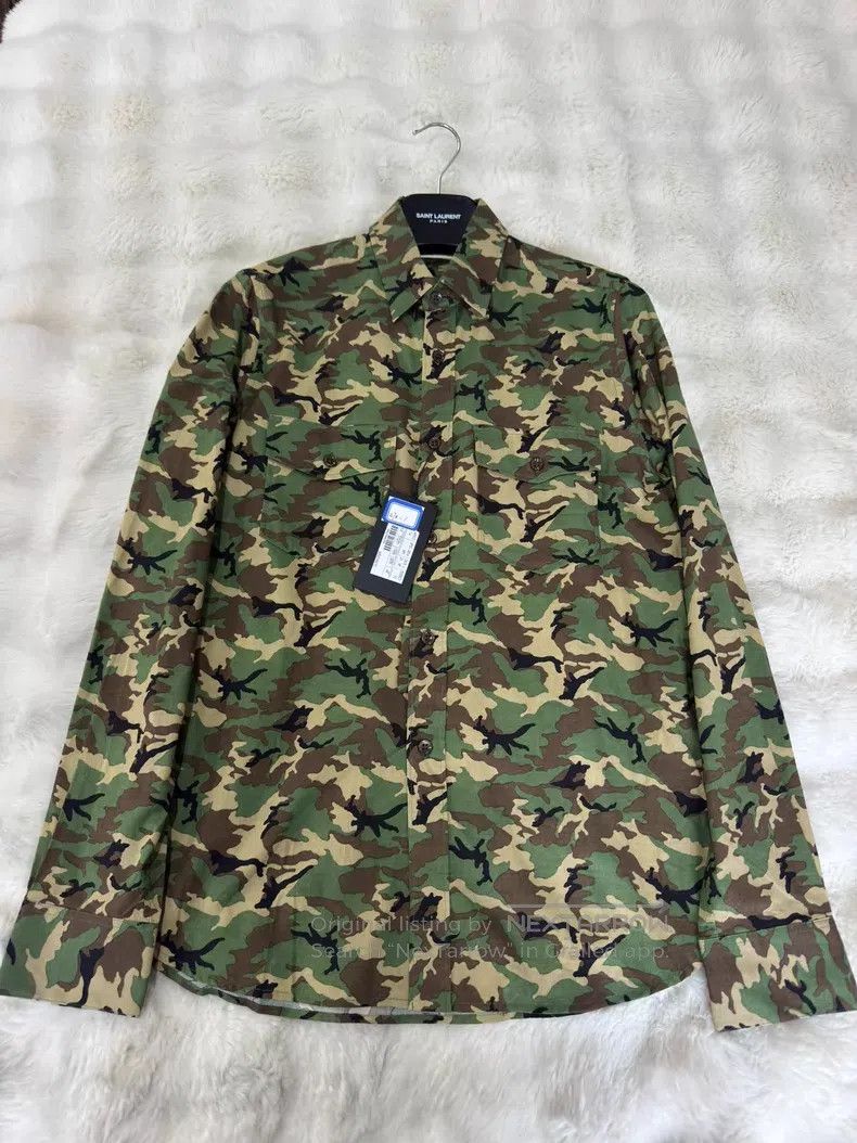Saint Laurent Paris Saint Laurent Paris size 40 Original Camouflage Men's Shirt Size L / US 10 / IT 46 - 1 Thumbnail