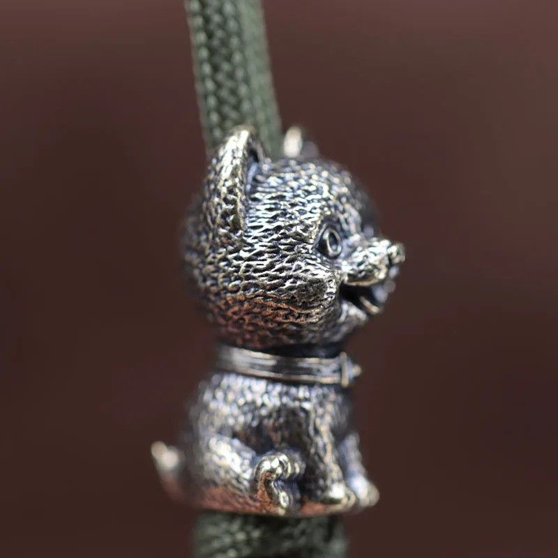 Handmade 2Pcs Cute Puppy Knife Beads Paracord Bead Zipper Umbrella Size ONE SIZE - 4 Thumbnail