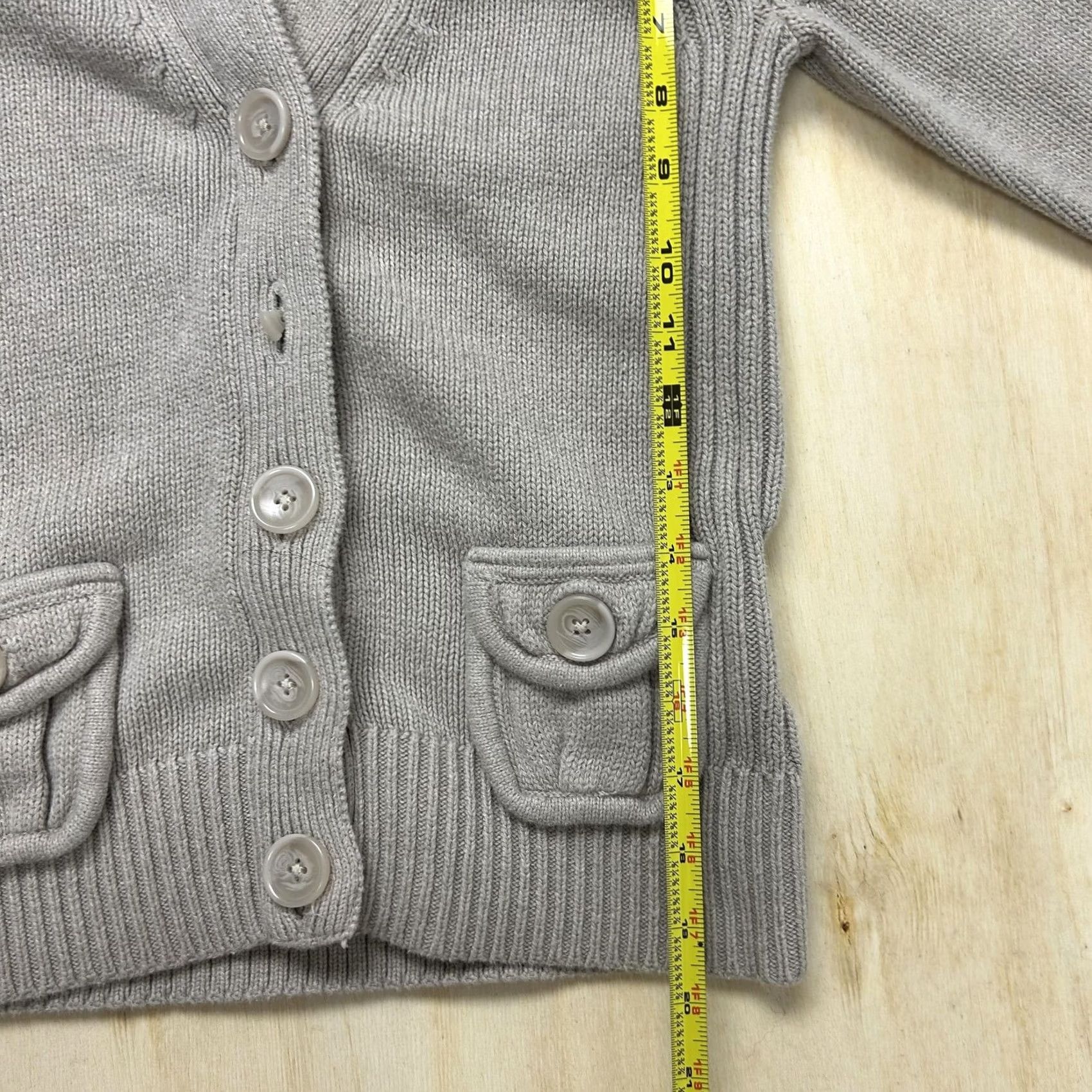 Old Navy Y2K Old Navy Cardigan Sweater Women Medium Gray Hooded Button Front Pockets Knit Size M / US 6-8 / IT 42-44 - 5 Thumbnail