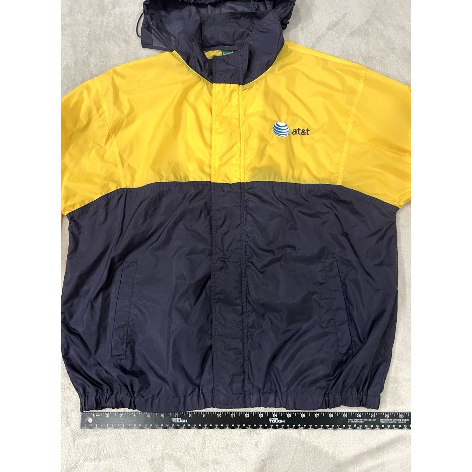 Vintage VINTAGE Outer Banks Jacket Windbreaker Hooded 90s Yellow/Navy XL Men’s Size US XL / EU 56 / 4 - 7 Thumbnail